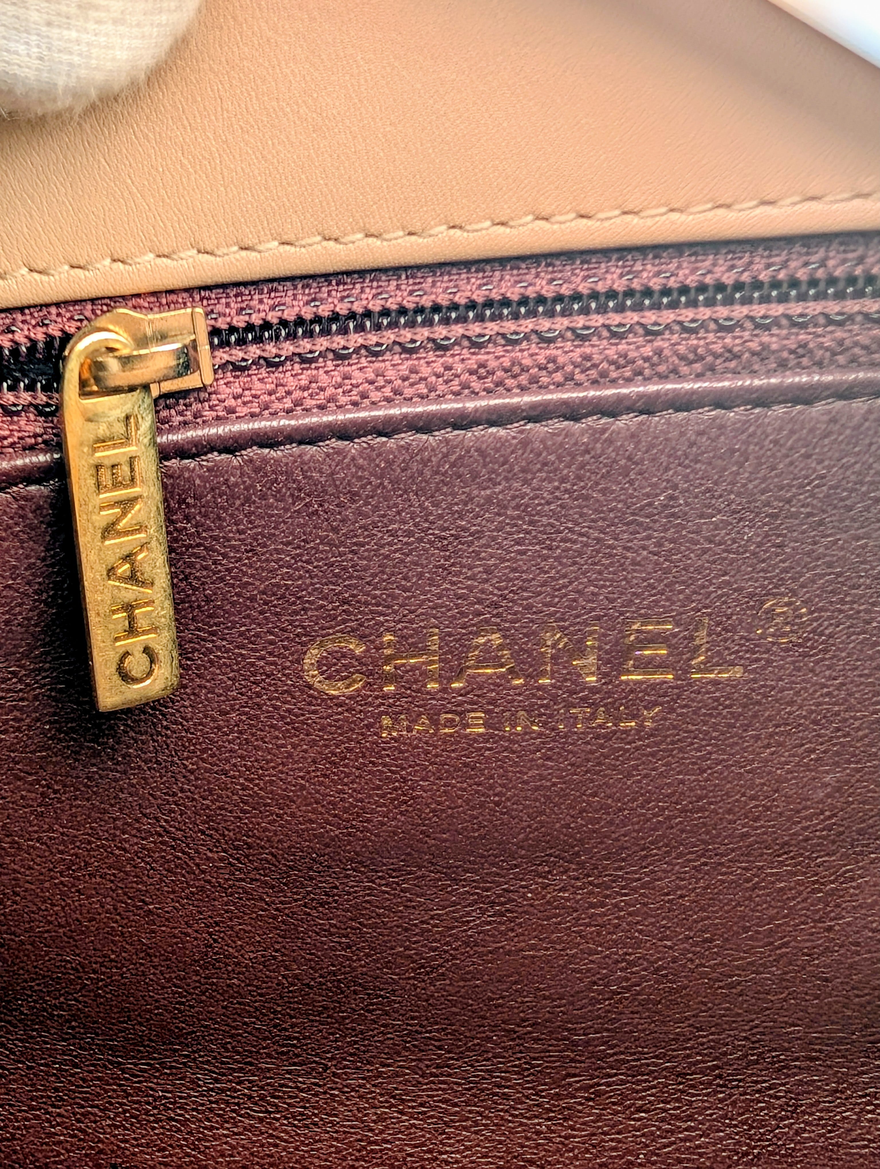 Chanel Rare Vintage Beige Caviar Filigree Flap Bag