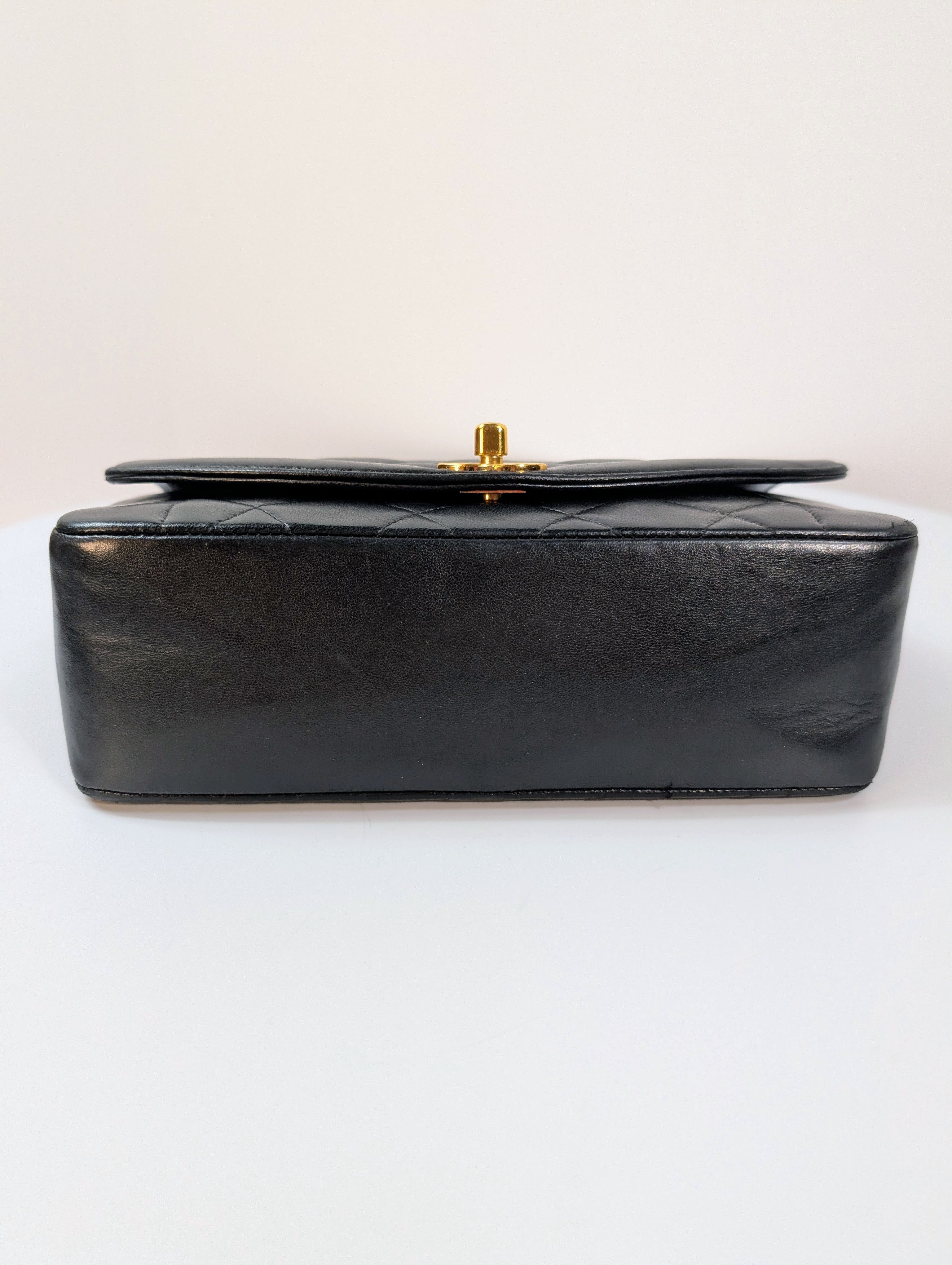 Chanel Vintage Black Medium Diana Quilted Lambskin Flap Bag