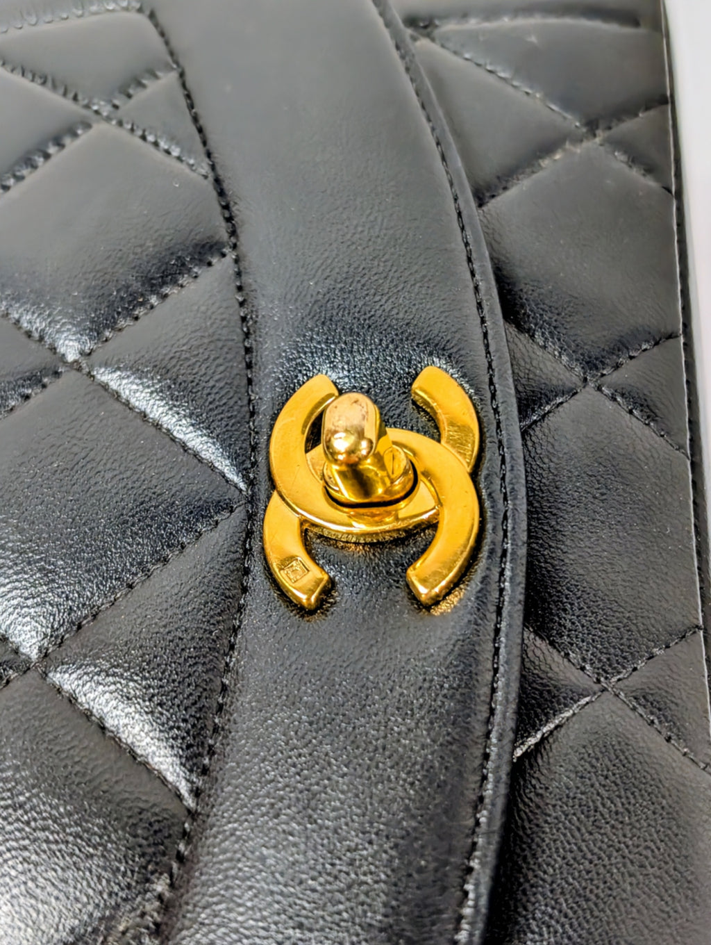 Chanel Vintage Black Medium Diana Quilted Lambskin Flap Bag