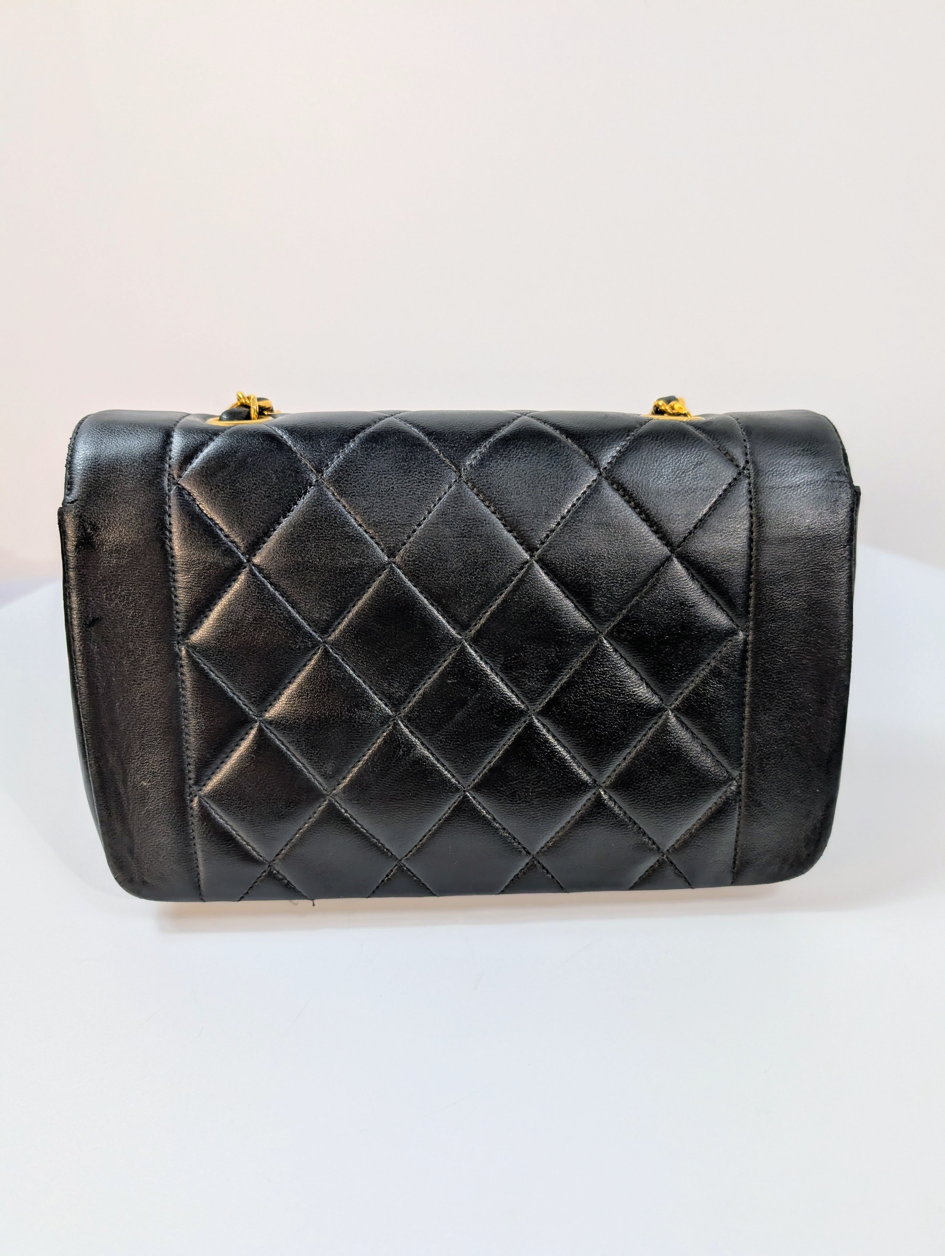 Chanel Vintage Black Medium Diana Quilted Lambskin Flap Bag