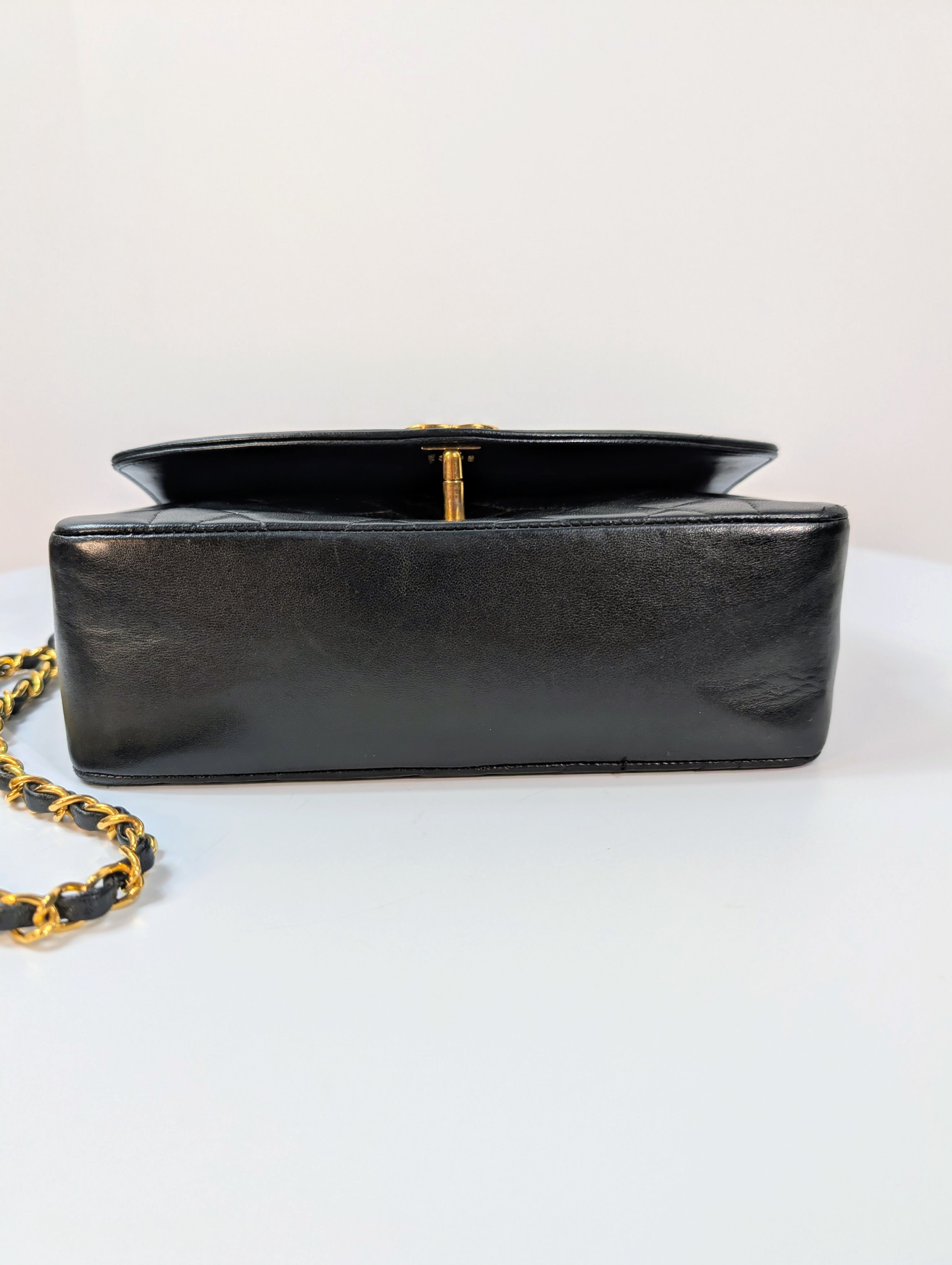 Chanel Vintage Black Medium Diana Quilted Lambskin Flap Bag