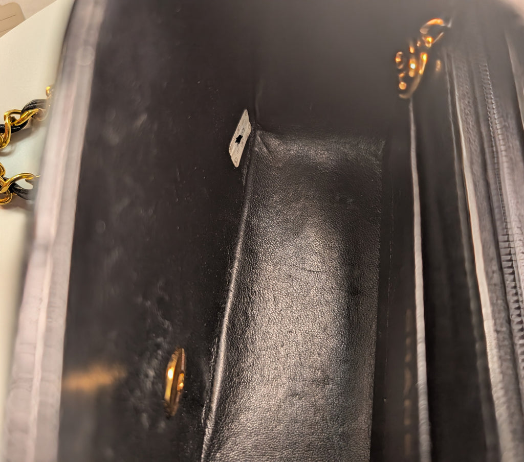 Chanel Vintage Black Medium Diana Quilted Lambskin Flap Bag