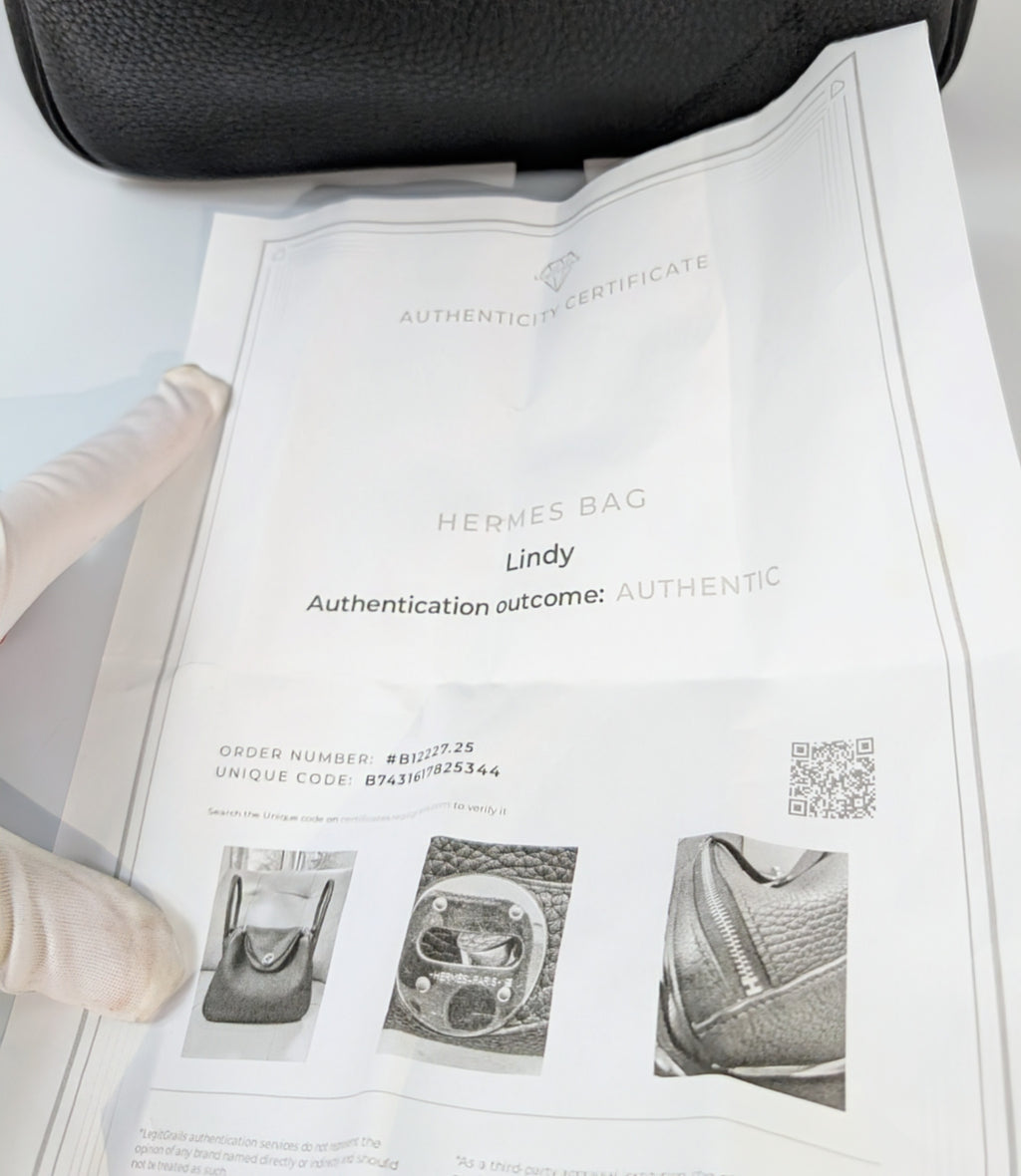 Hermes Black Taurillon Clemence Leather Lindy 26