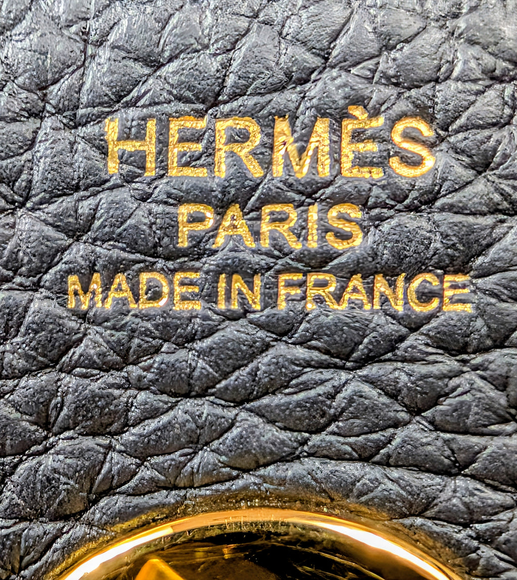 Hermes Black Taurillon Clemence Leather Lindy 26