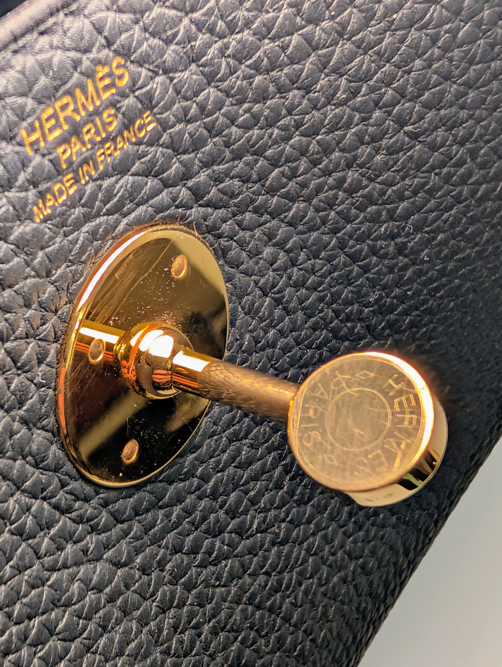 Hermes Black Taurillon Clemence Leather Lindy 26