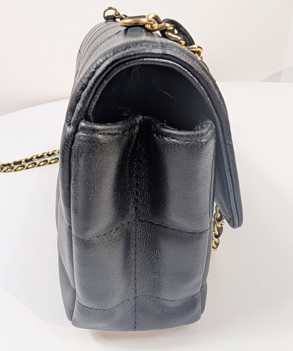 Chanel Black Lambskin Chocolate Bar Mini Flap Bag