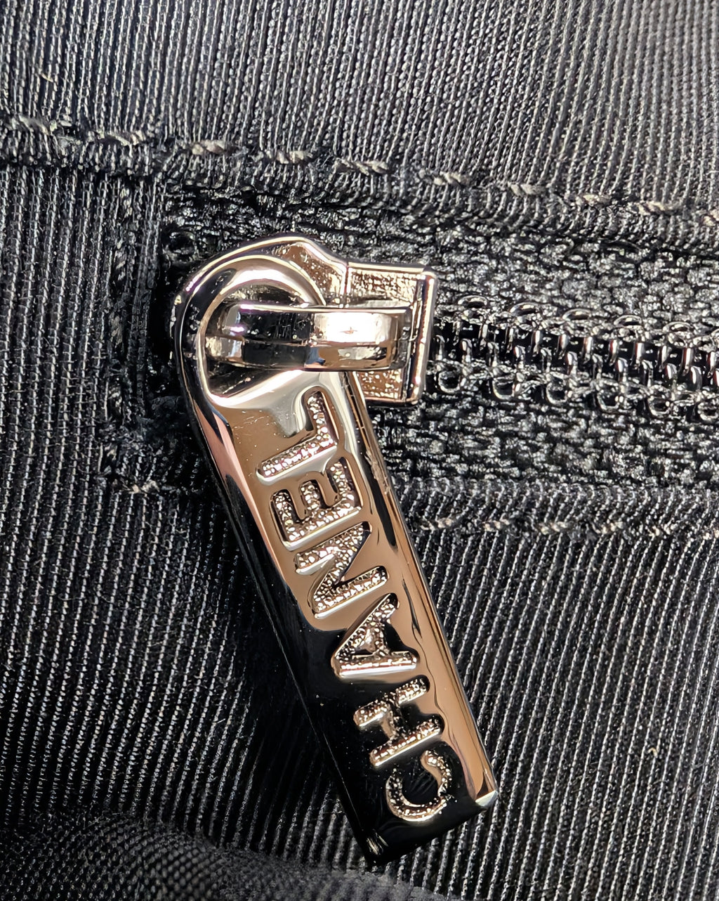 Chanel Black and White Striped Fabric Shopping Tote