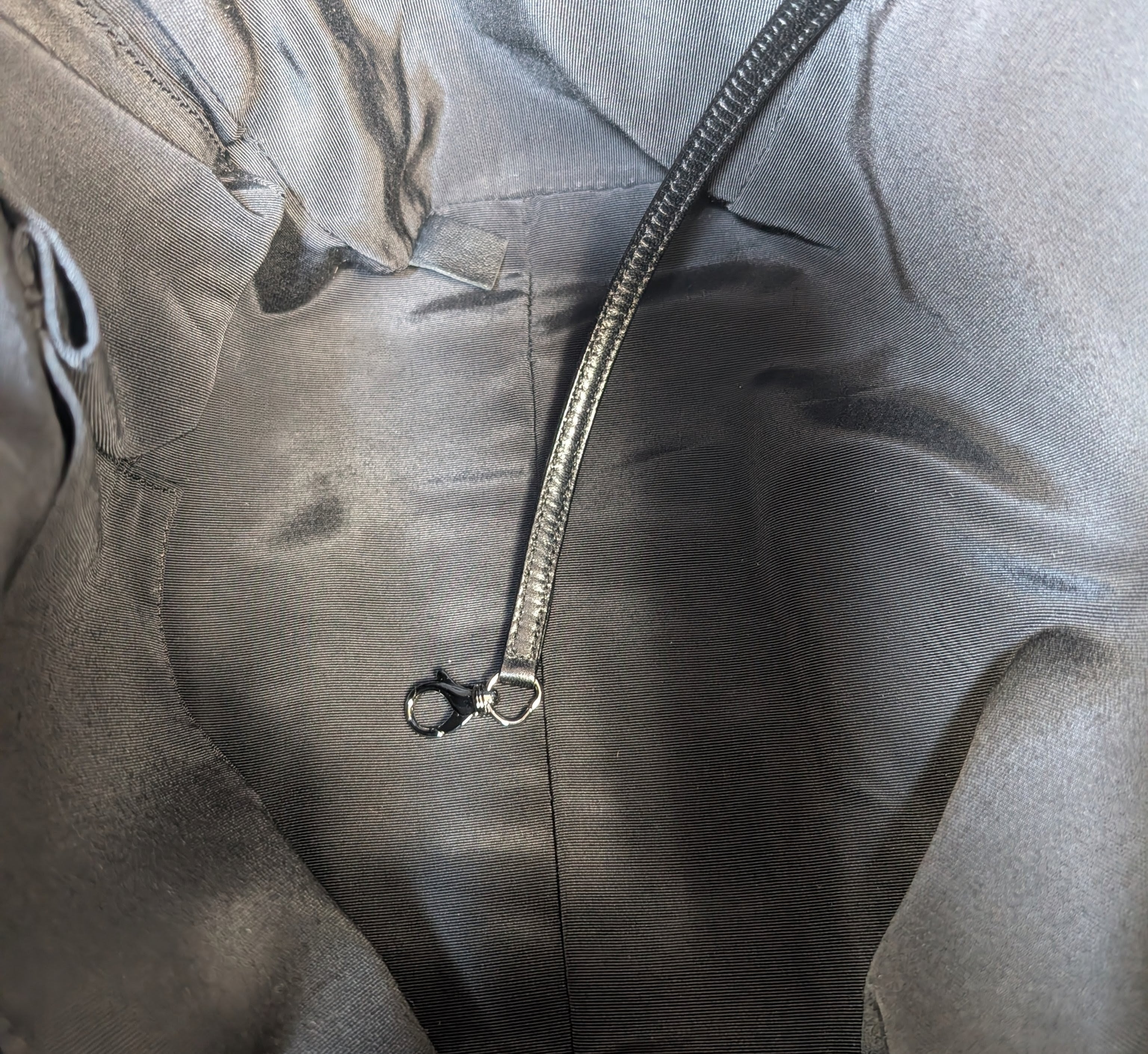 Chanel Black and White Striped Fabric Shopping Tote