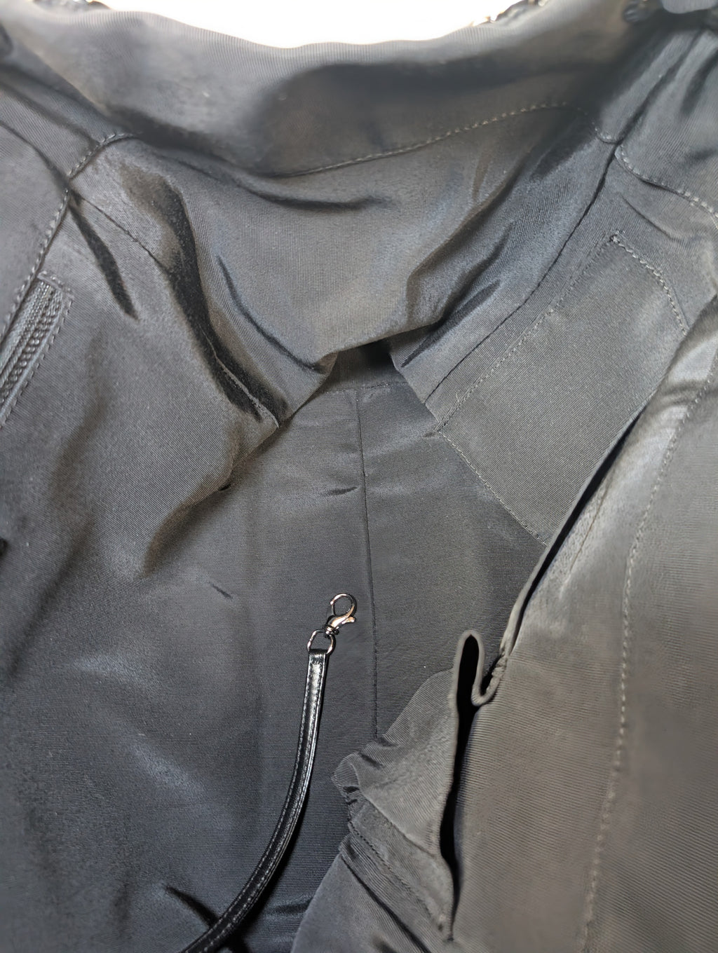 Chanel Black and White Striped Fabric Shopping Tote