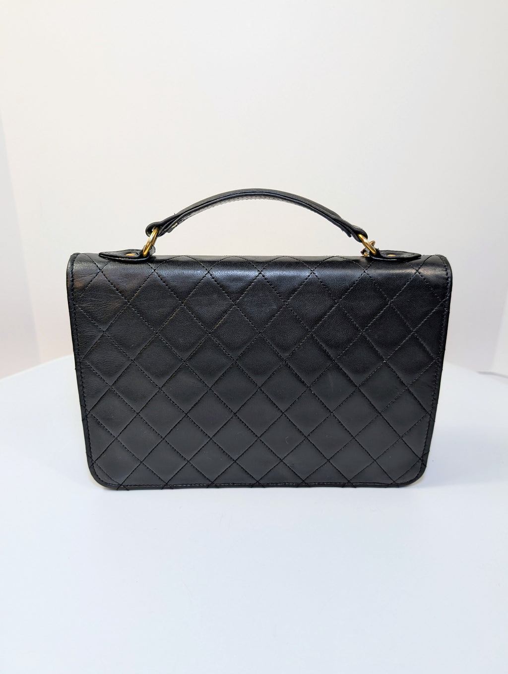 Chanel Vintage Black Lambskin Quilted Flap Bag with 31 Rue Cambon Medallion