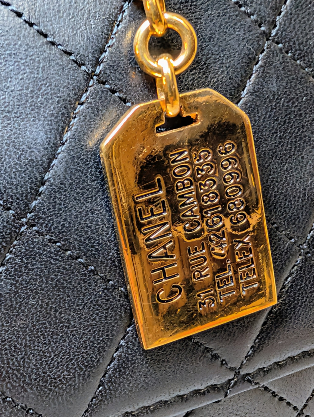 Chanel Vintage Black Lambskin Quilted Flap Bag with 31 Rue Cambon Medallion