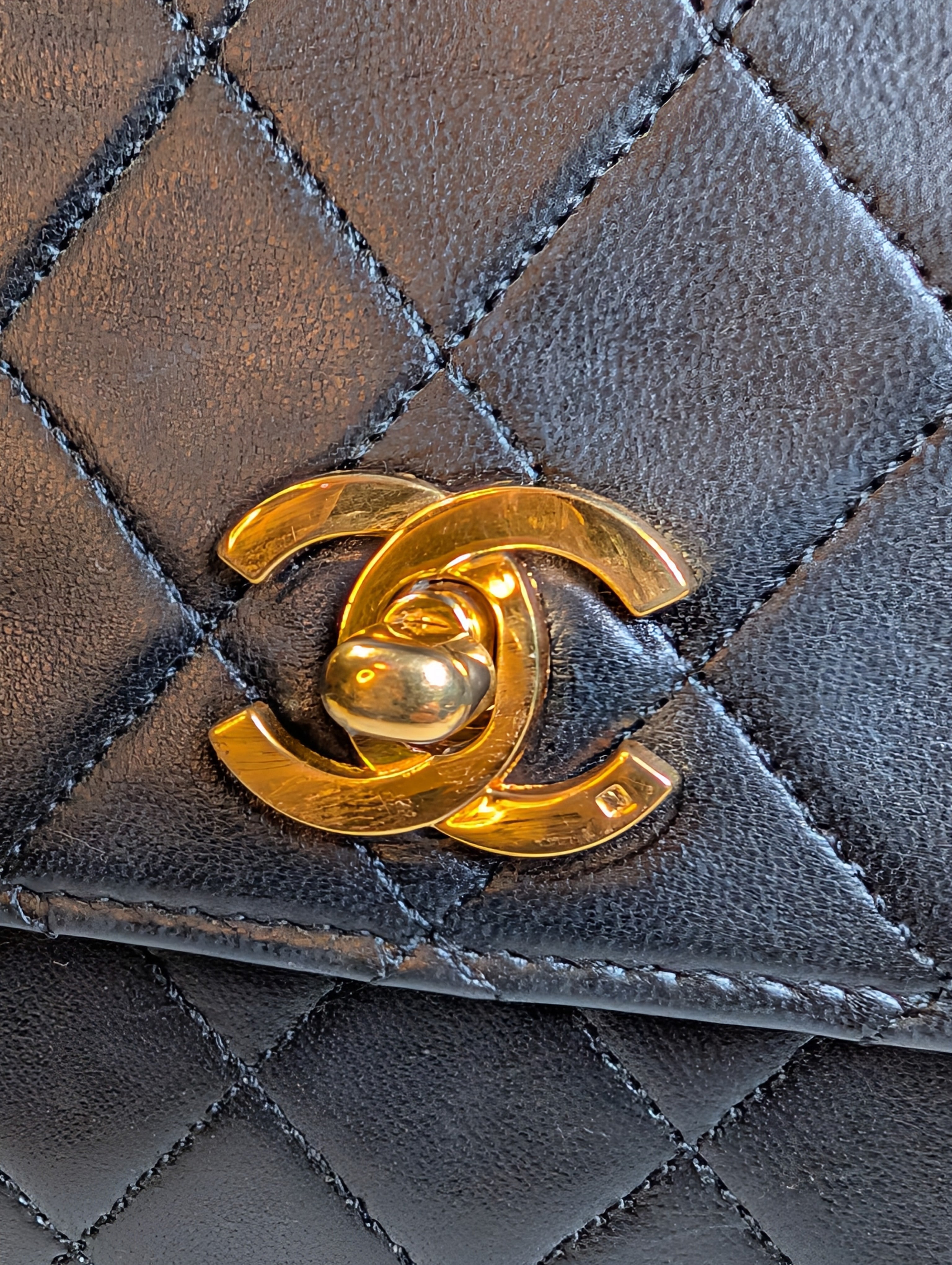 Chanel Vintage Black Lambskin Quilted Flap Bag with 31 Rue Cambon Medallion