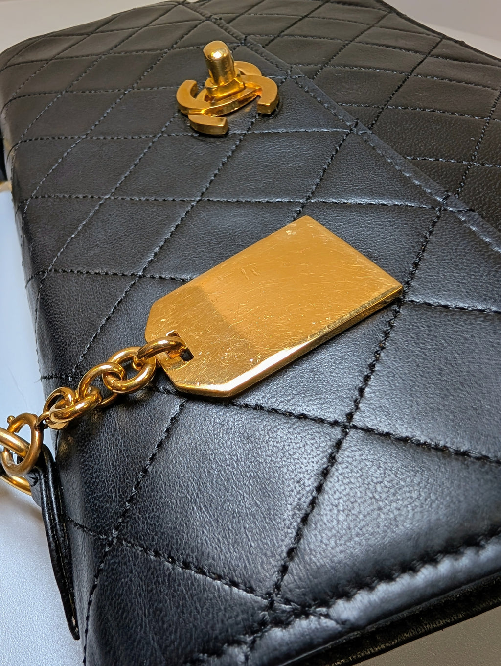 Chanel Vintage Black Lambskin Quilted Flap Bag with 31 Rue Cambon Medallion