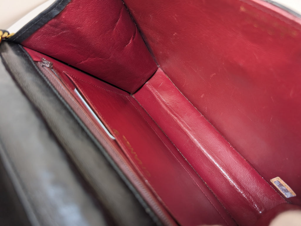 Chanel Vintage Black Lambskin Quilted Flap Bag with 31 Rue Cambon Medallion