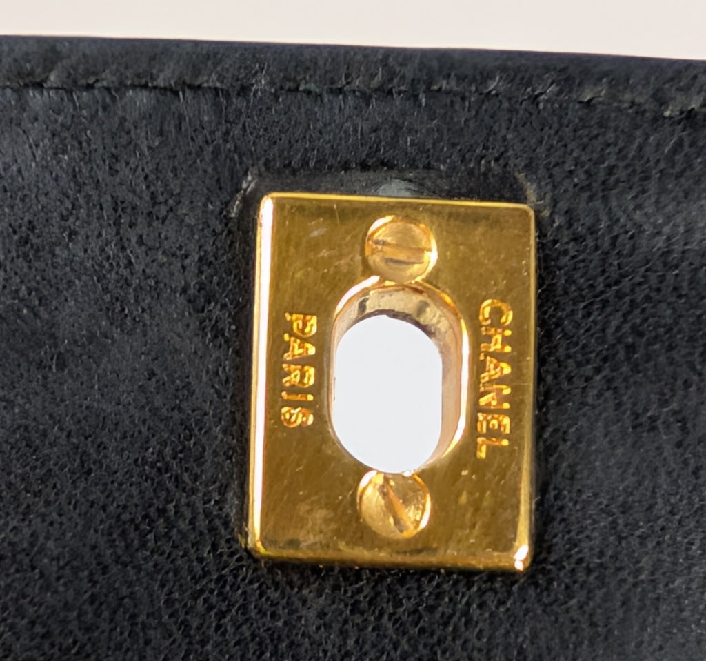 Chanel Vintage Black Lambskin Quilted Flap Bag with 31 Rue Cambon Medallion