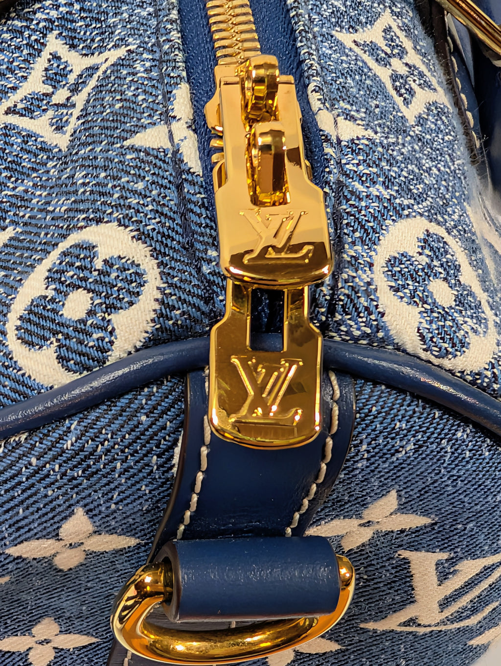 Louis Vuitton Denim Jacquard Monogram Speedy Bandoulière 25