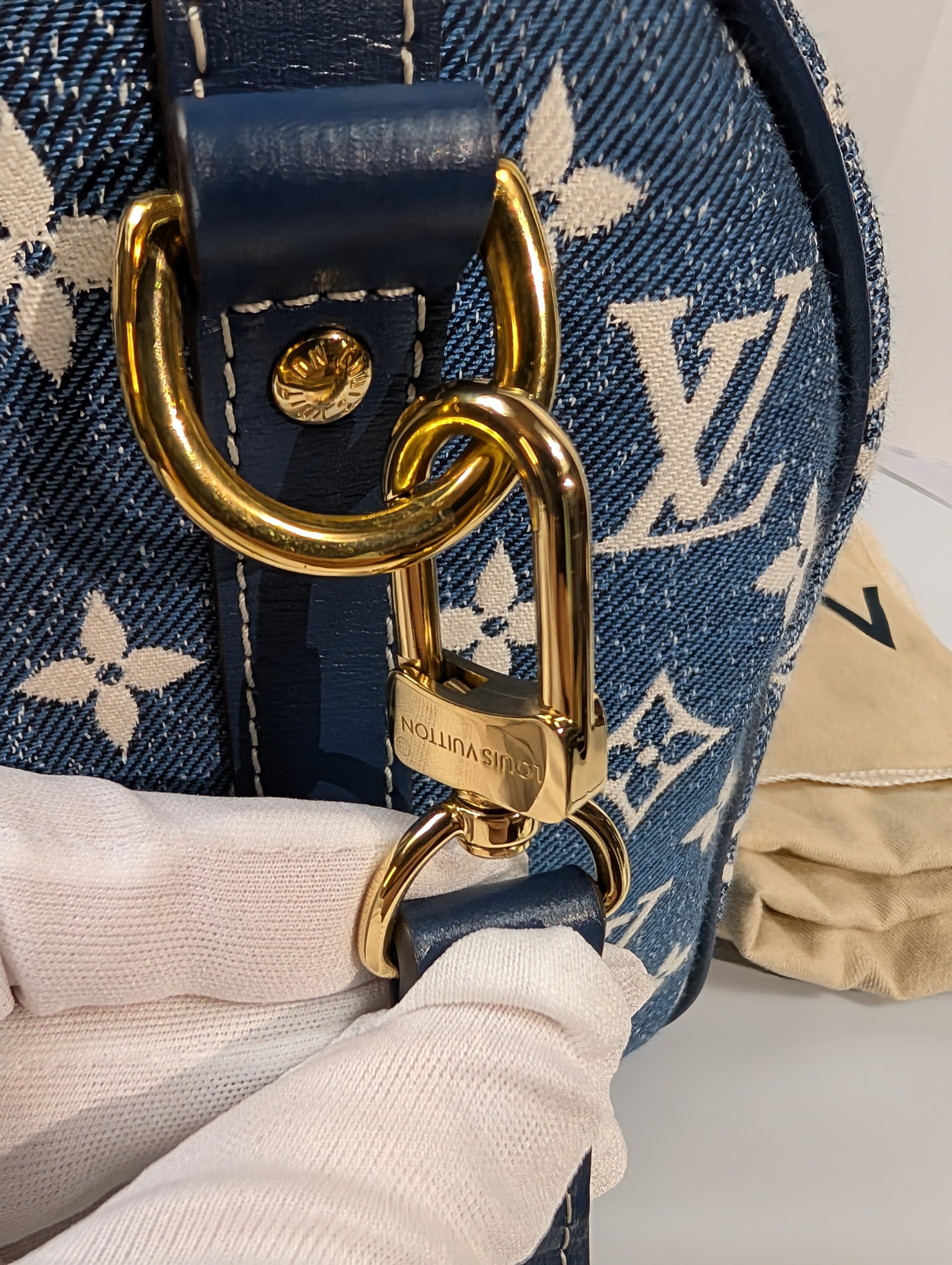 Louis Vuitton Denim Jacquard Monogram Speedy Bandoulière 25