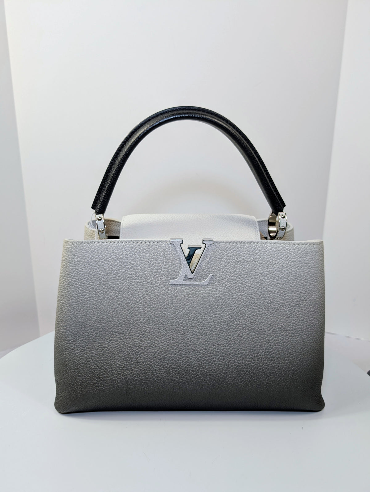 Louis Vuitton Light Grey Degrade Taurillon Leather Capucines PM Bag