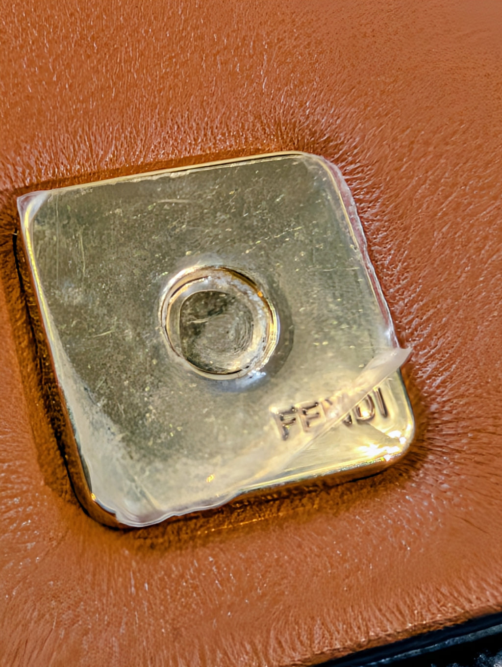 Fendi Brown Black Bicolor Mini Kan I F Shoulder Baguette