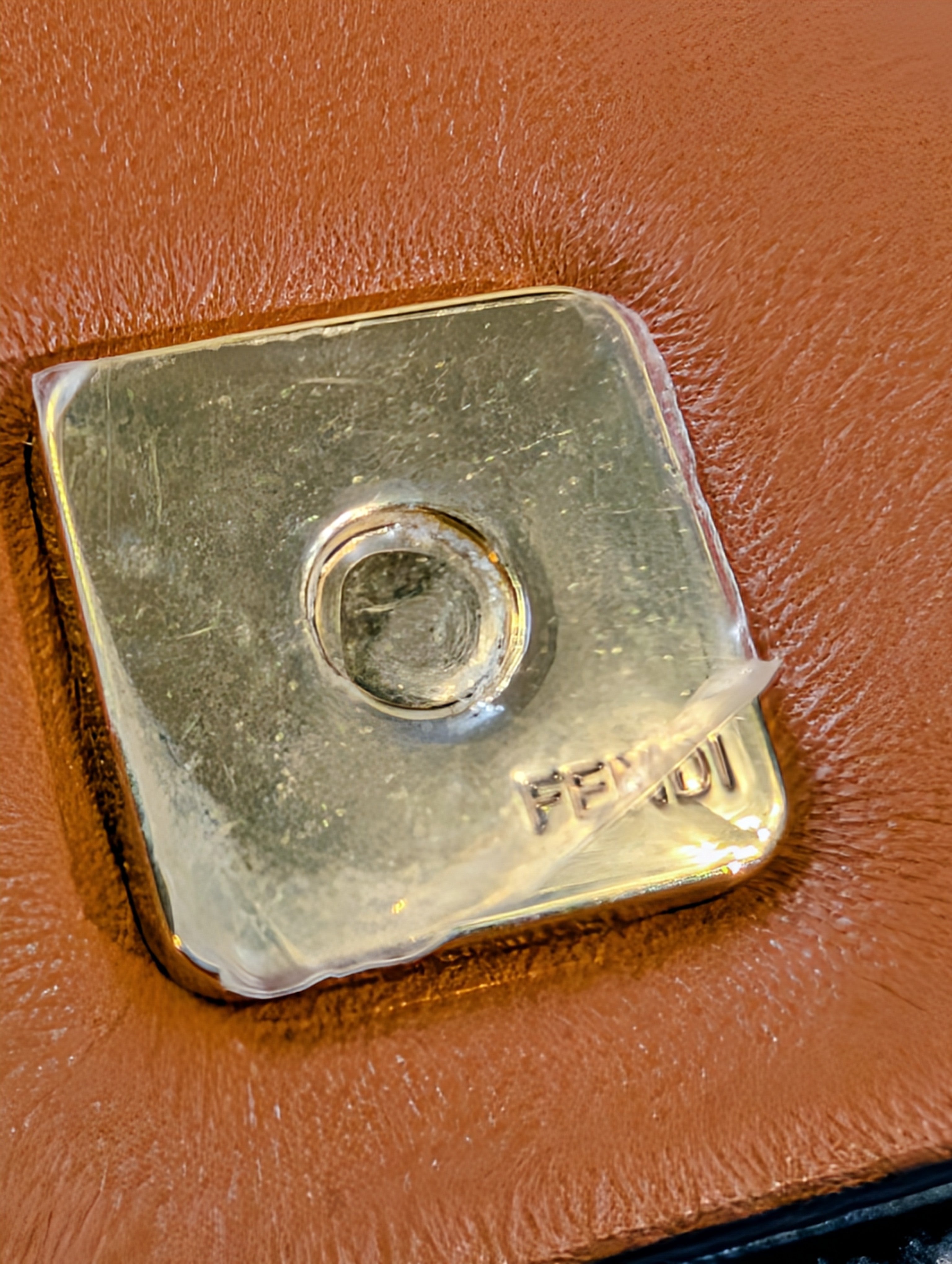 Fendi Brown Black Bicolor Mini Kan I F Shoulder Baguette