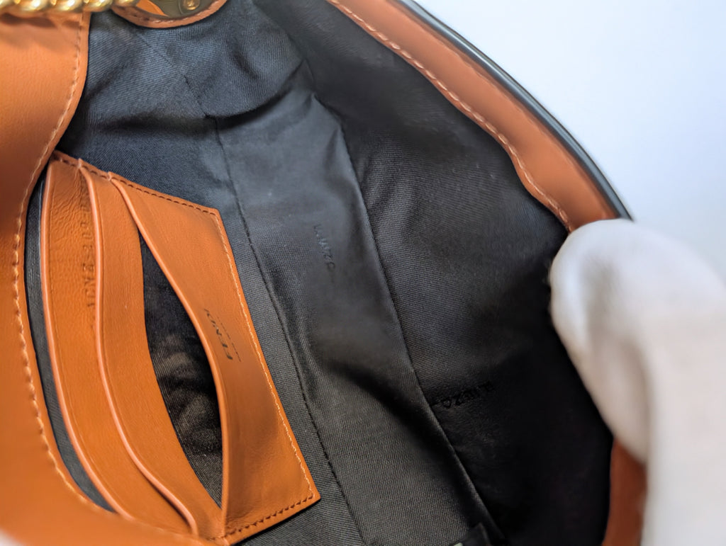 Fendi Brown Black Bicolor Mini Kan I F Shoulder Baguette