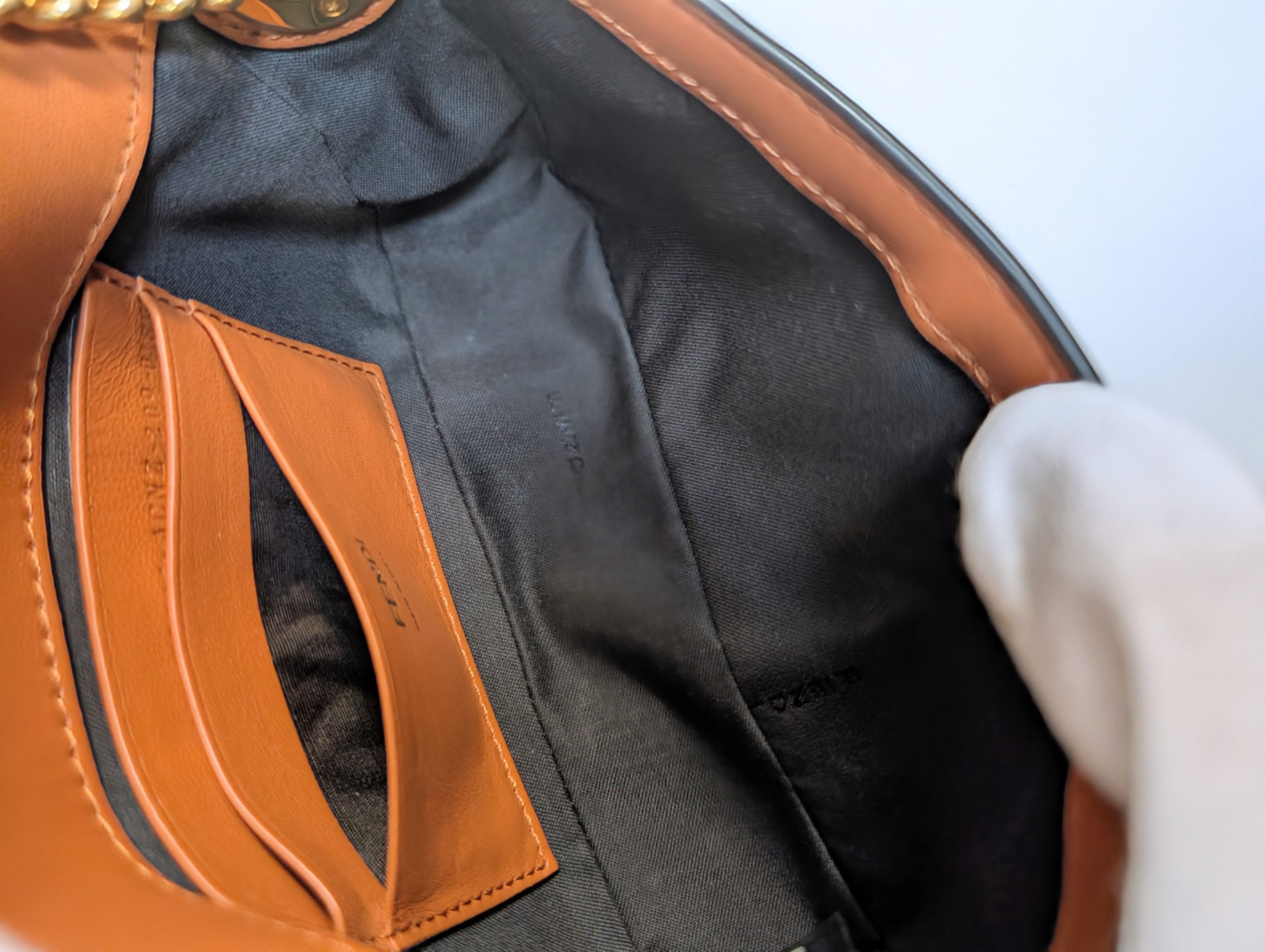 Fendi Brown Black Bicolor Mini Kan I F Shoulder Baguette