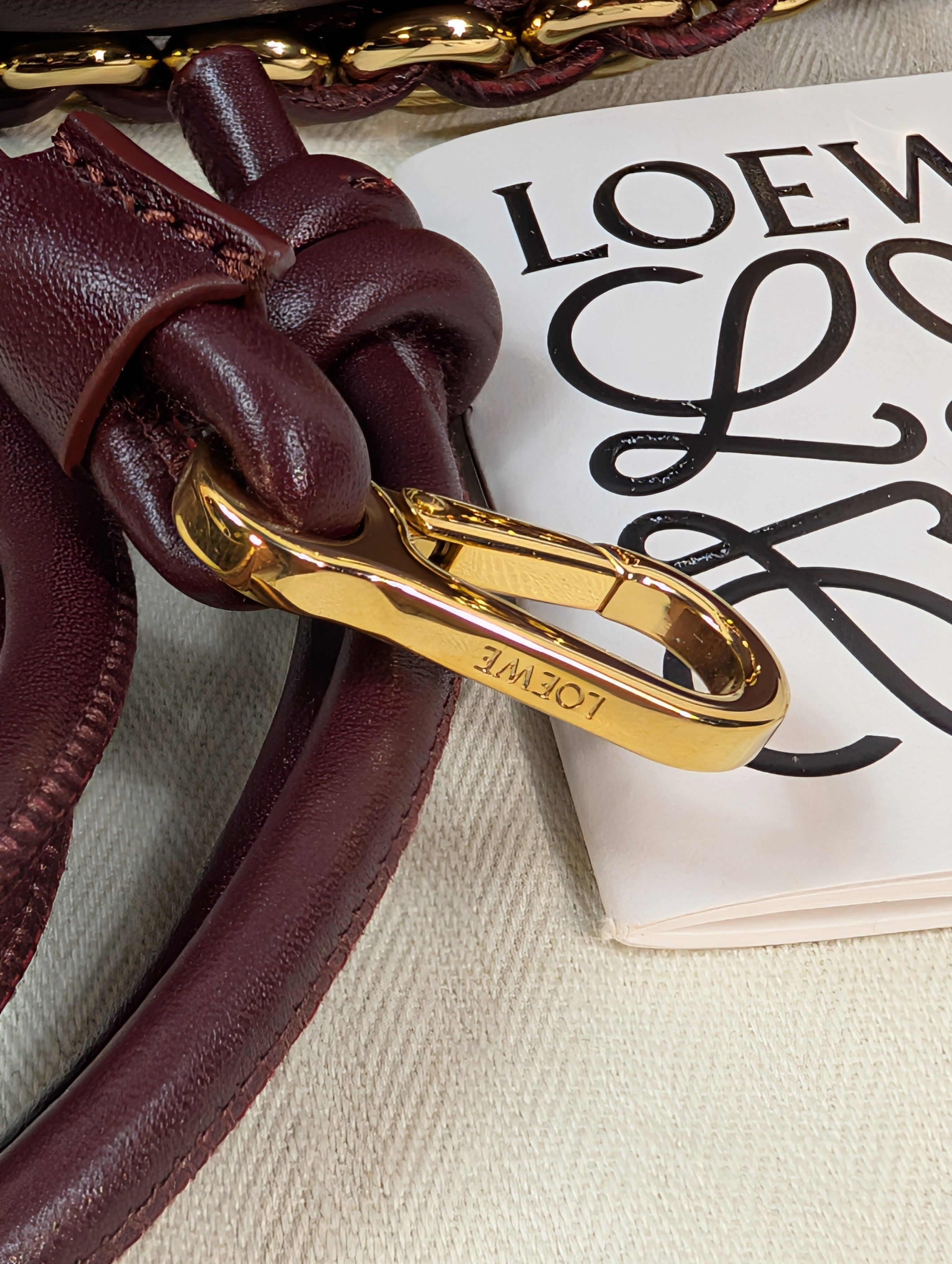 NWT Loewe Medium Flamenco Purse in Burgundy Nappa Lambskin, with Two Straps