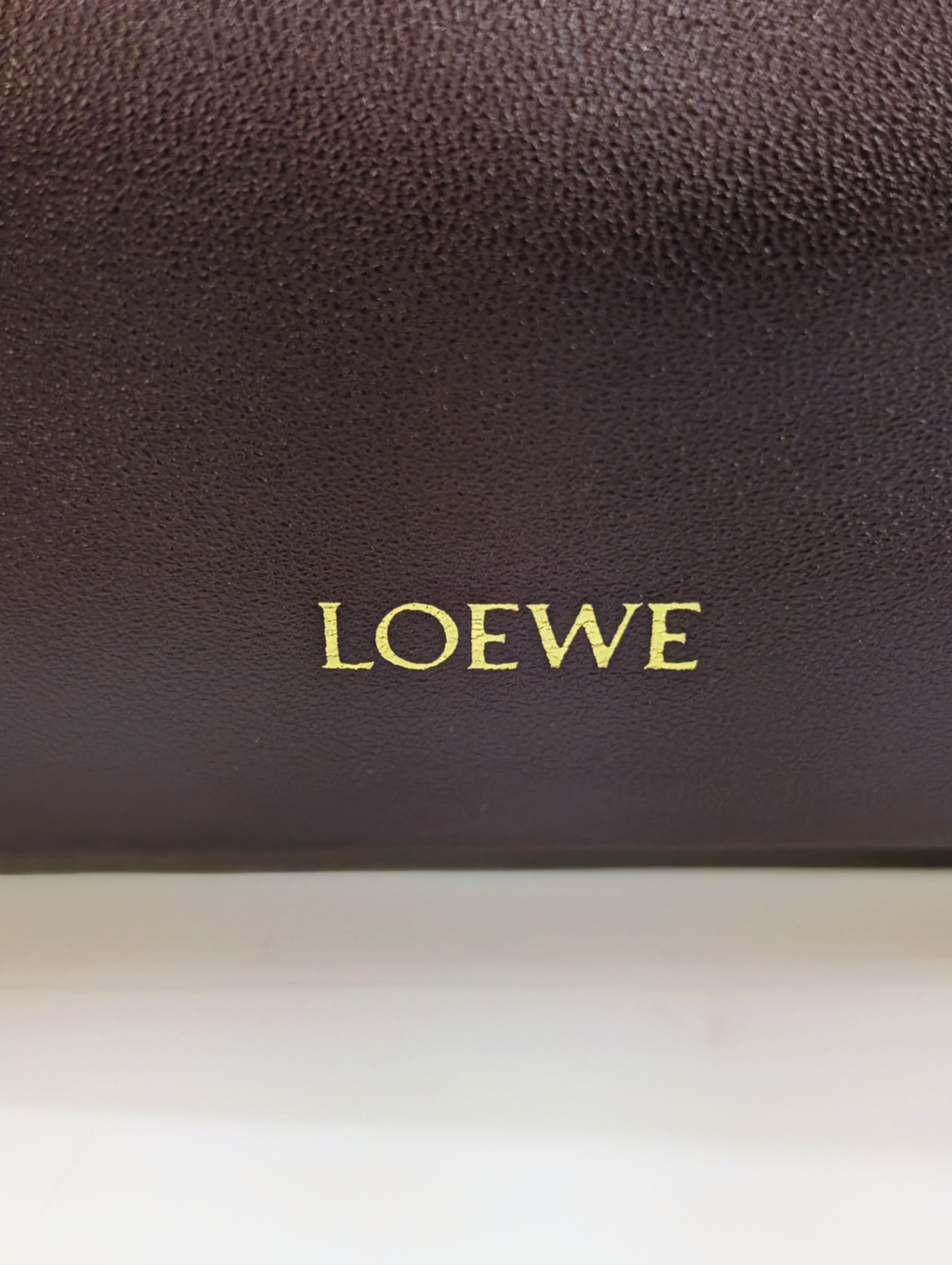 NWT Loewe Medium Flamenco Purse in Burgundy Nappa Lambskin, with Two Straps