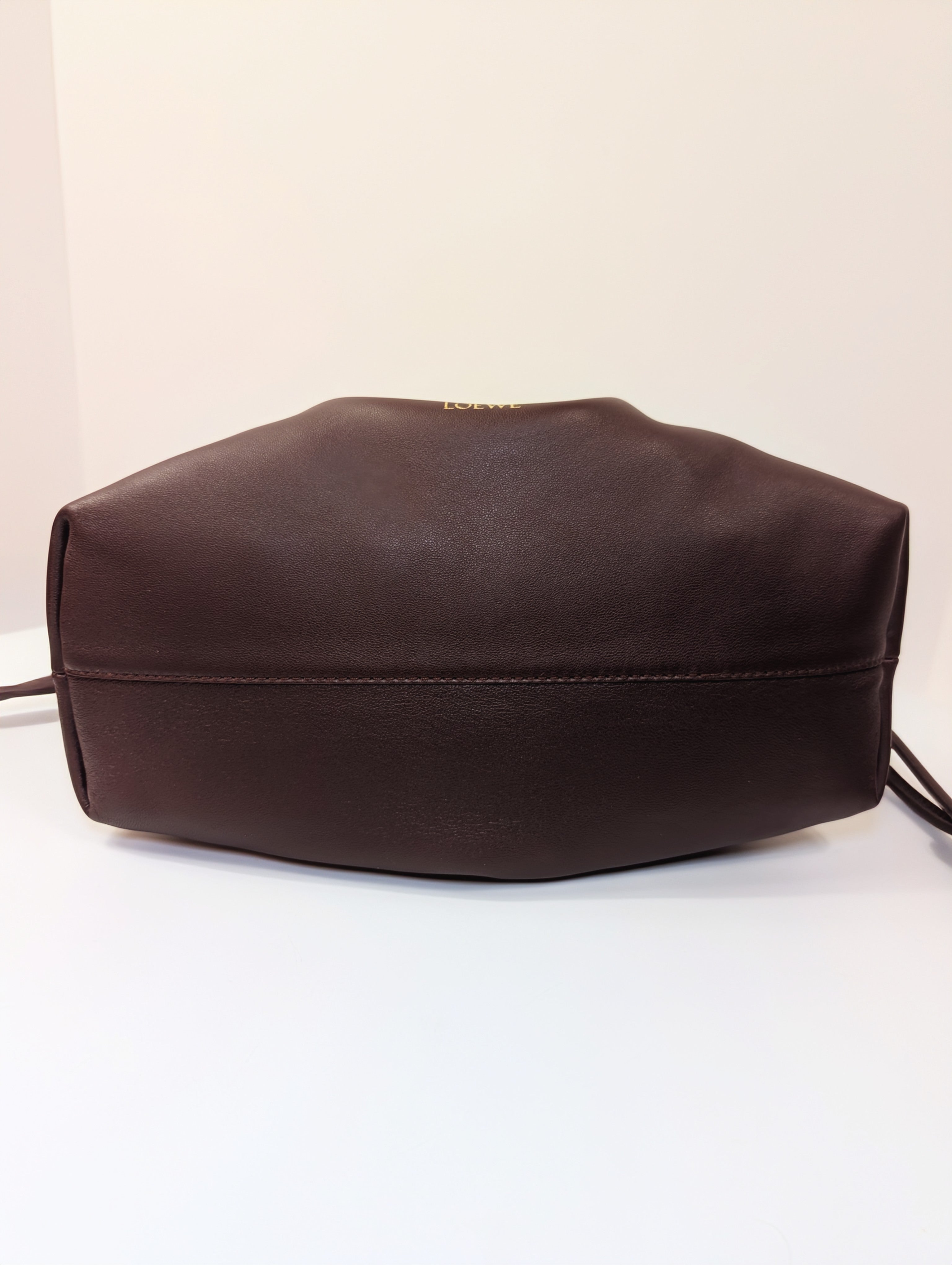 NWT Loewe Medium Flamenco Purse in Burgundy Nappa Lambskin, with Two Straps