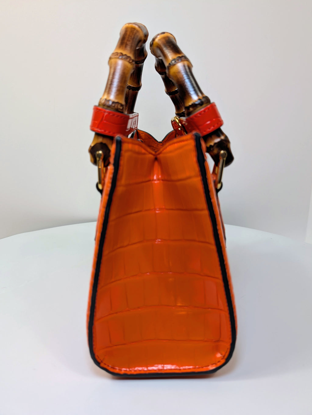 Gucci Rare Orange Crocodile Small Diana Tote Bag Complete Collector’s Set