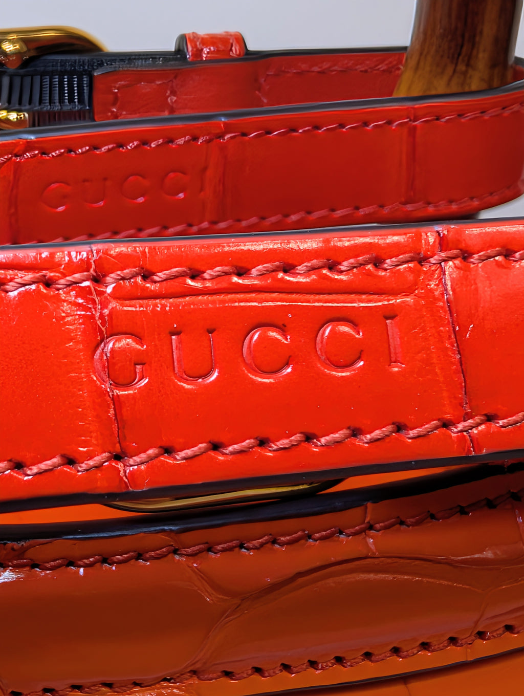 Gucci Rare Orange Crocodile Small Diana Tote Bag Complete Collector’s Set