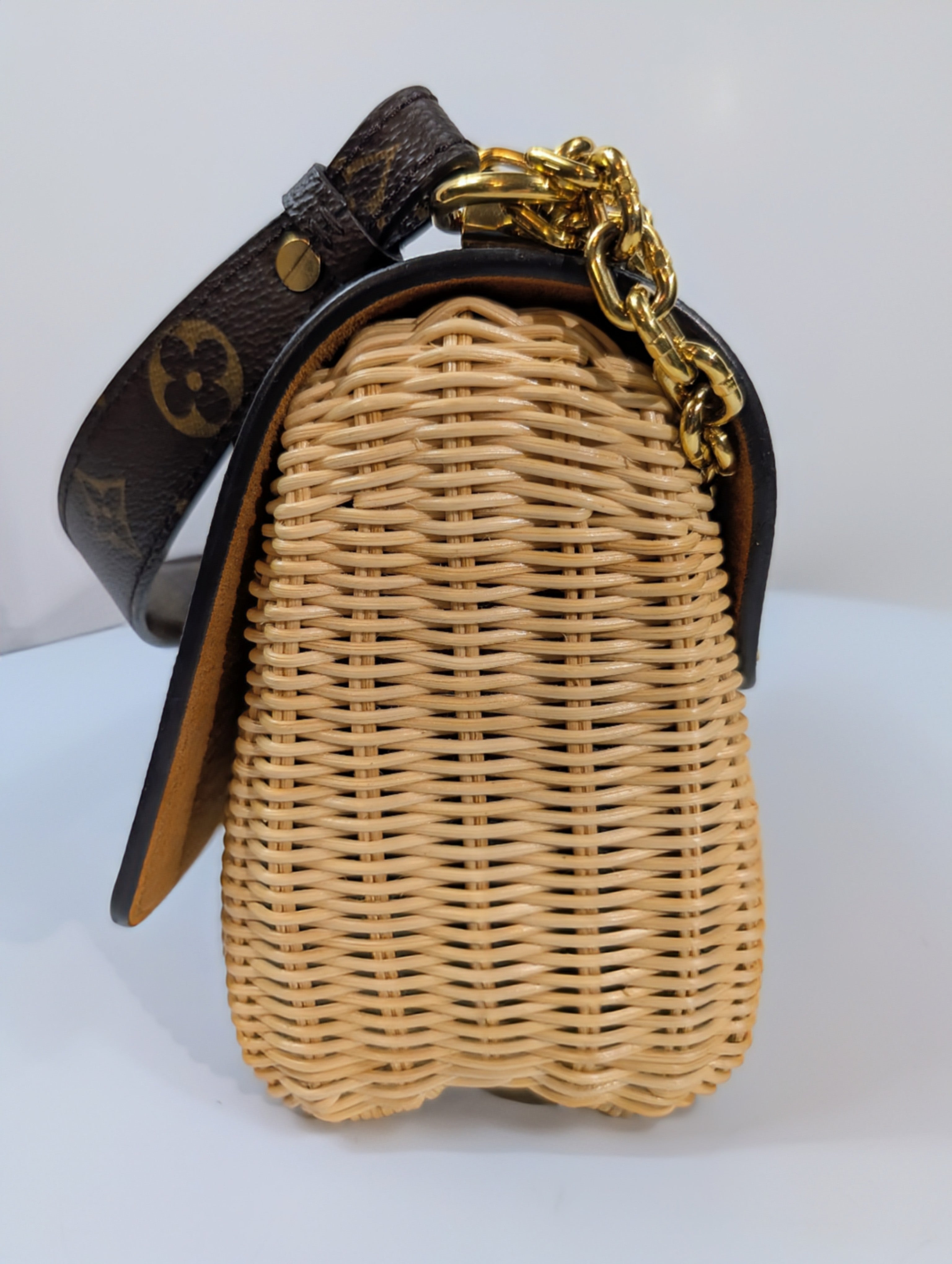 Louis Vuitton Damier Wicker Rattan Monogram Canvas Twist PM Shoulder Bag