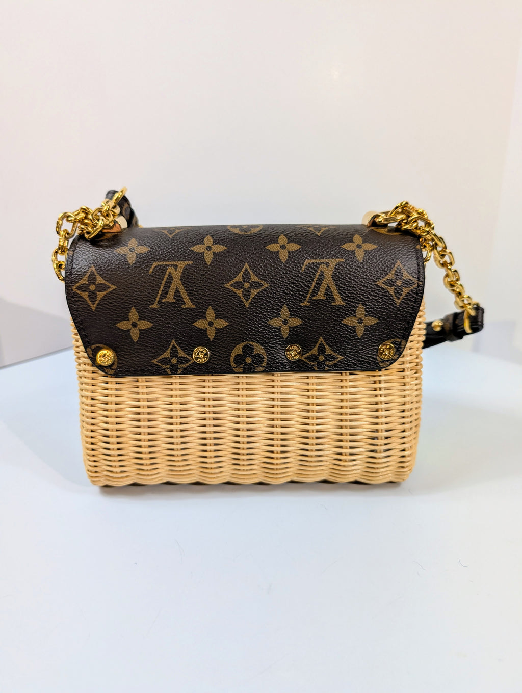 Louis Vuitton Damier Wicker Rattan Monogram Canvas Twist PM Shoulder Bag