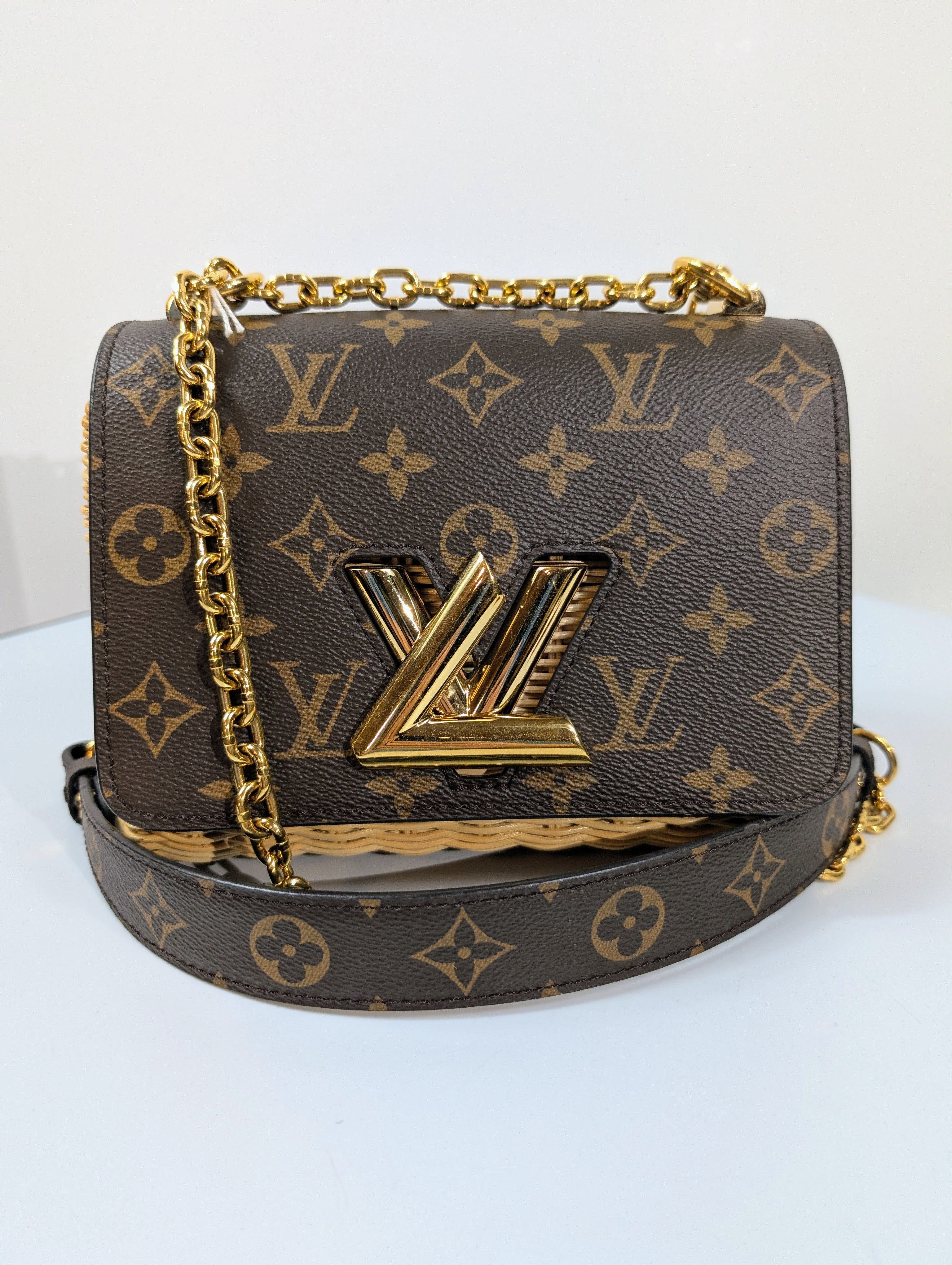 Louis Vuitton Damier Wicker Rattan Monogram Canvas Twist PM Shoulder Bag