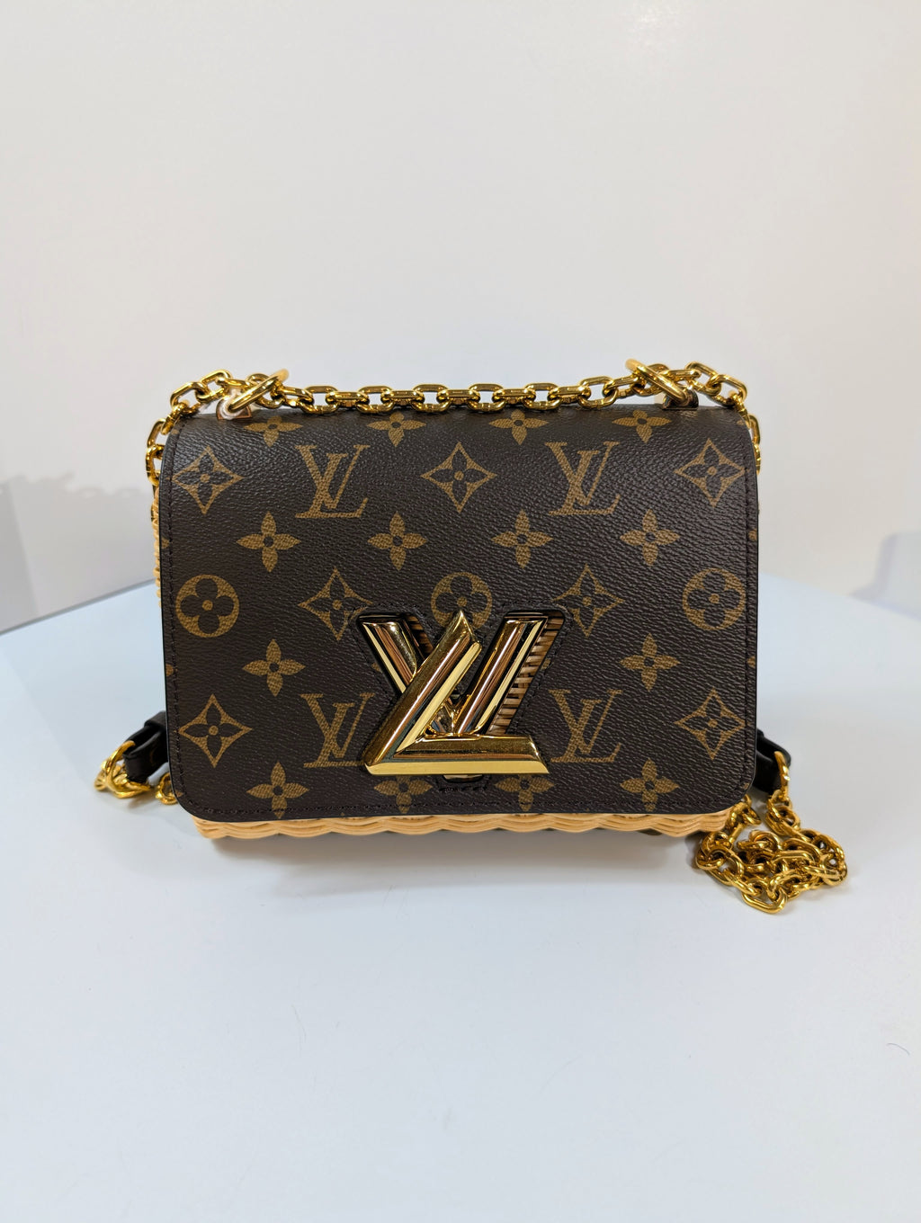 Louis Vuitton Damier Wicker Rattan Monogram Canvas Twist PM Shoulder Bag