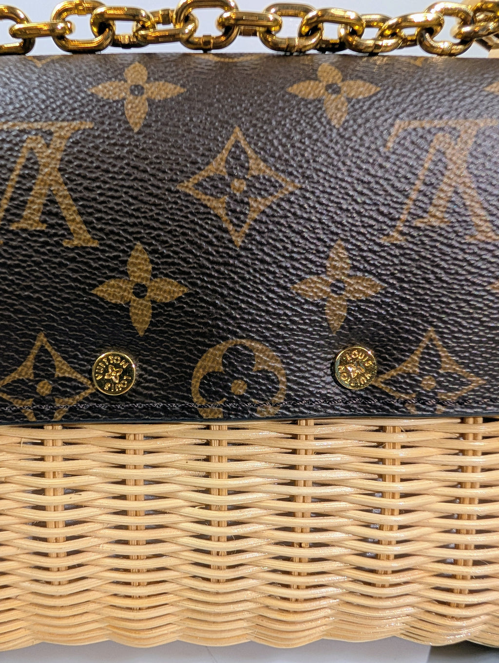 Louis Vuitton Damier Wicker Rattan Monogram Canvas Twist PM Shoulder Bag
