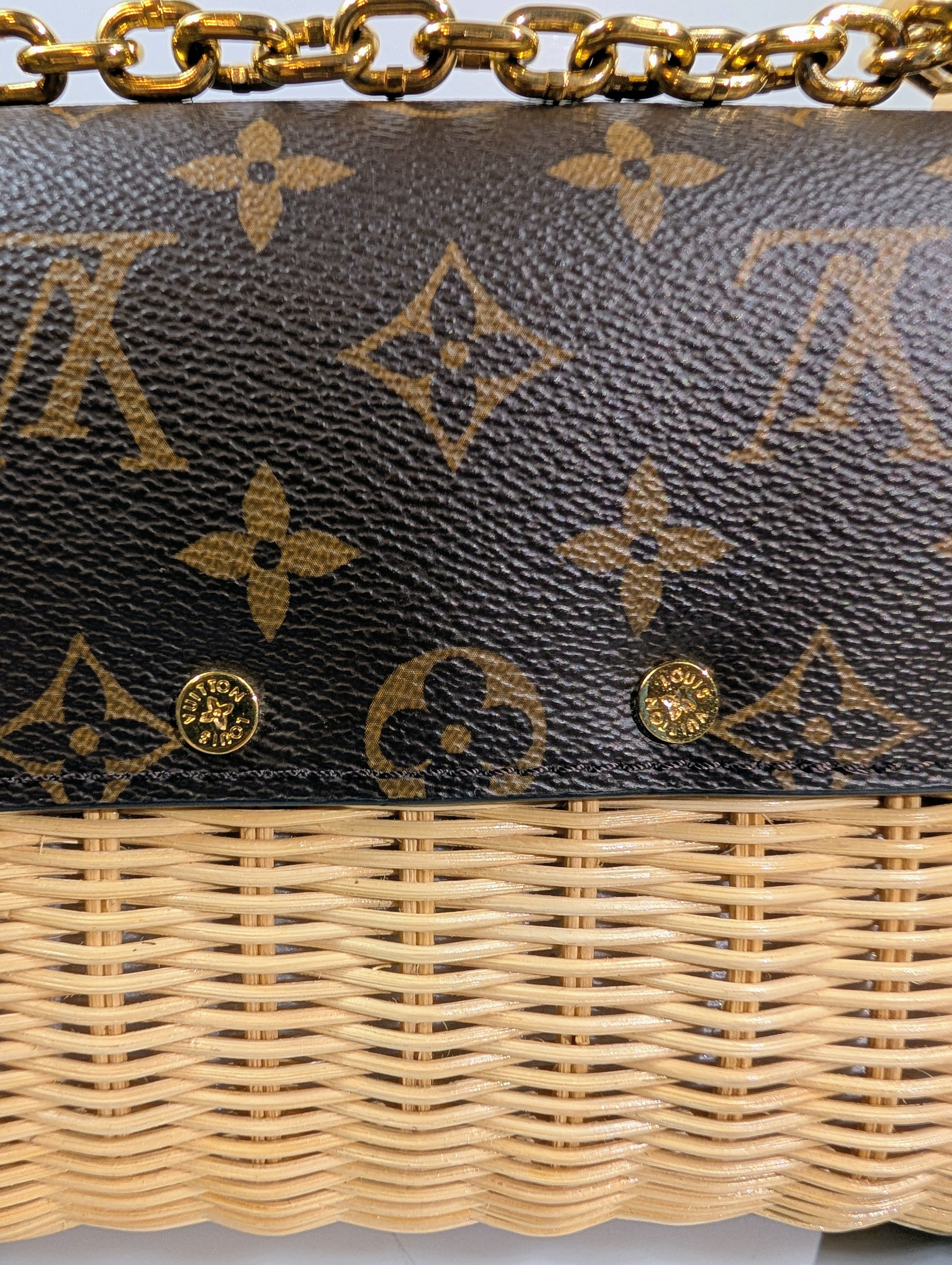 Louis Vuitton Damier Wicker Rattan Monogram Canvas Twist PM Shoulder Bag