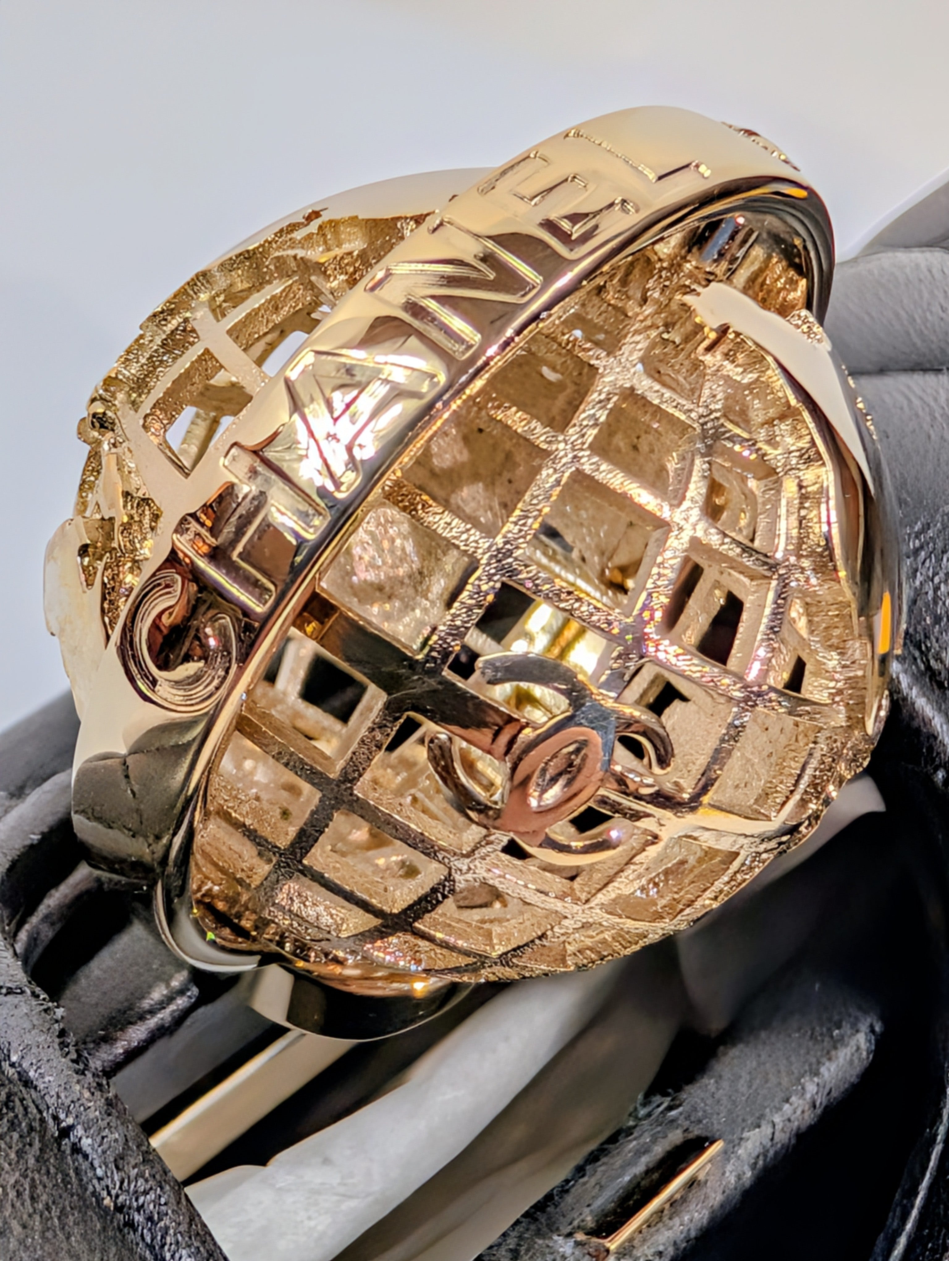 Chanel Vintage Rare "Around The World" Chain Clutch Crossbody Bag