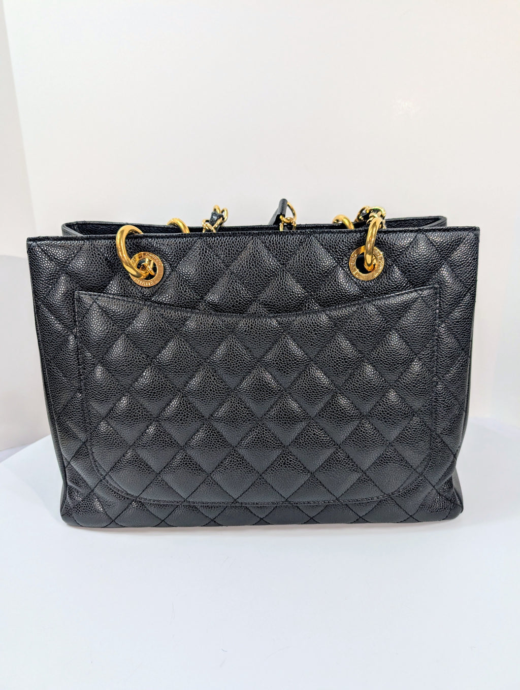 Chanel Black Caviar Leather Quilted Maxi Go Shopping Tote (GST XL)