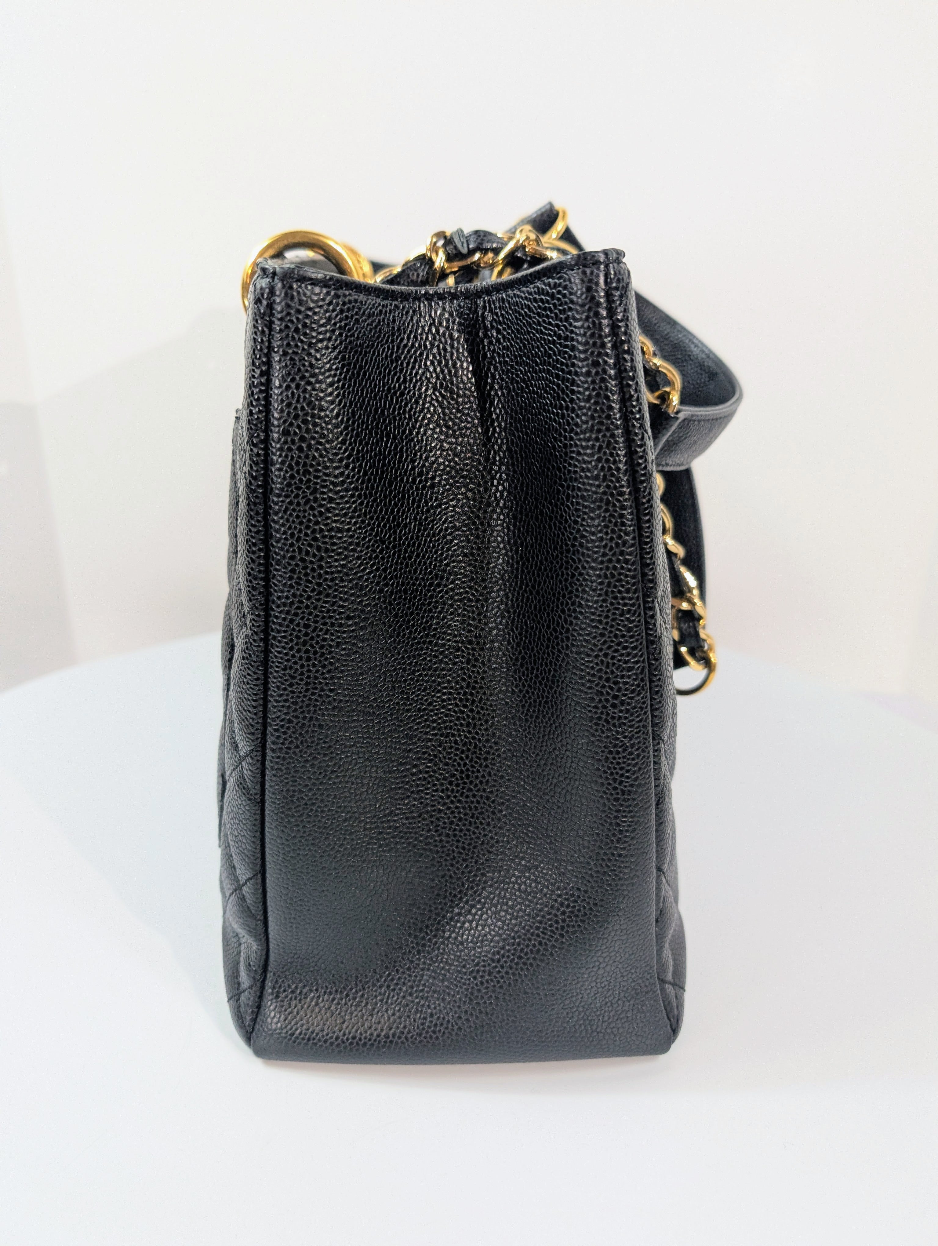 Chanel Black Caviar Leather Quilted Maxi Go Shopping Tote (GST XL)