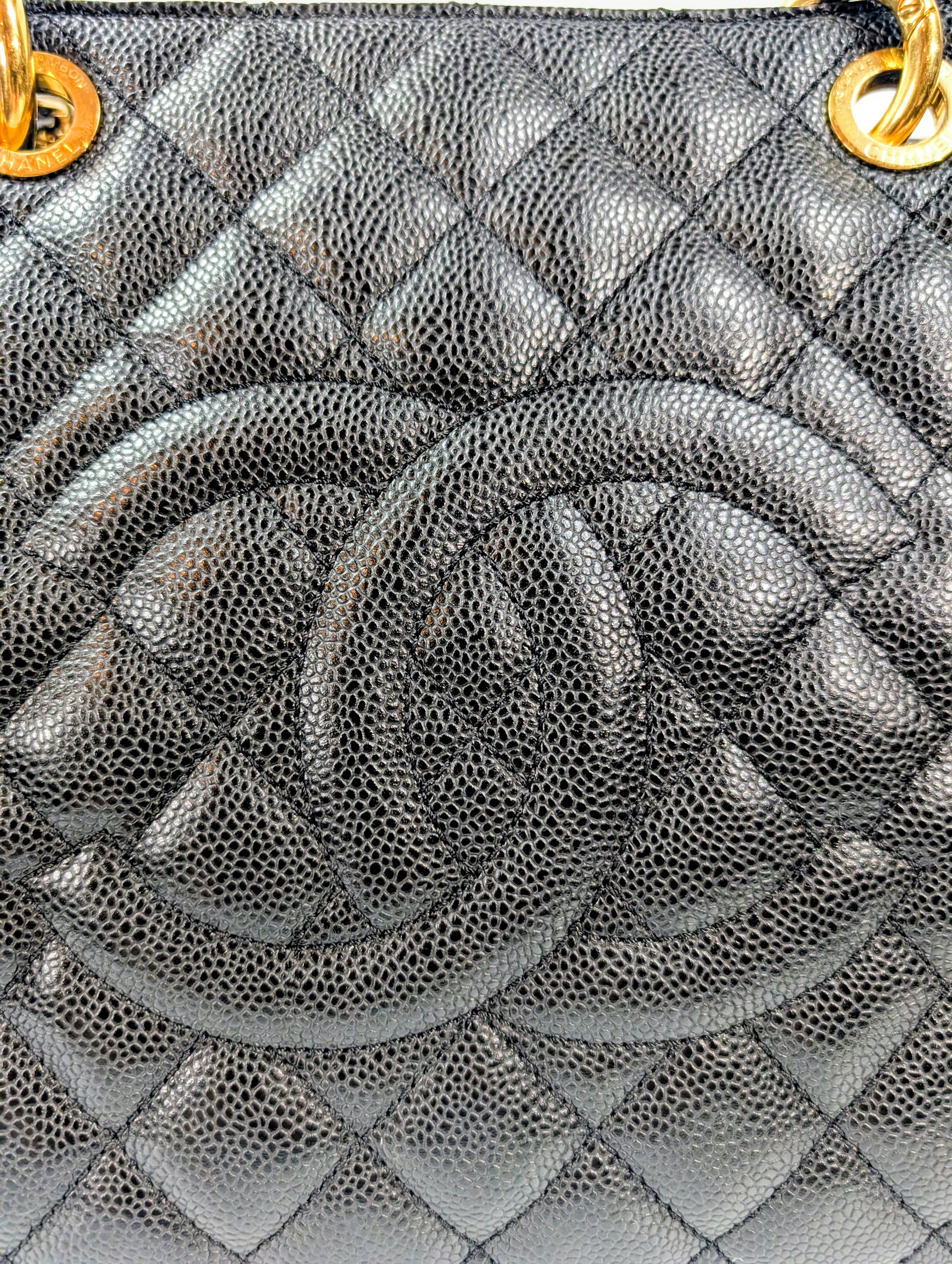 Chanel Black Caviar Leather Quilted Maxi Go Shopping Tote (GST XL)