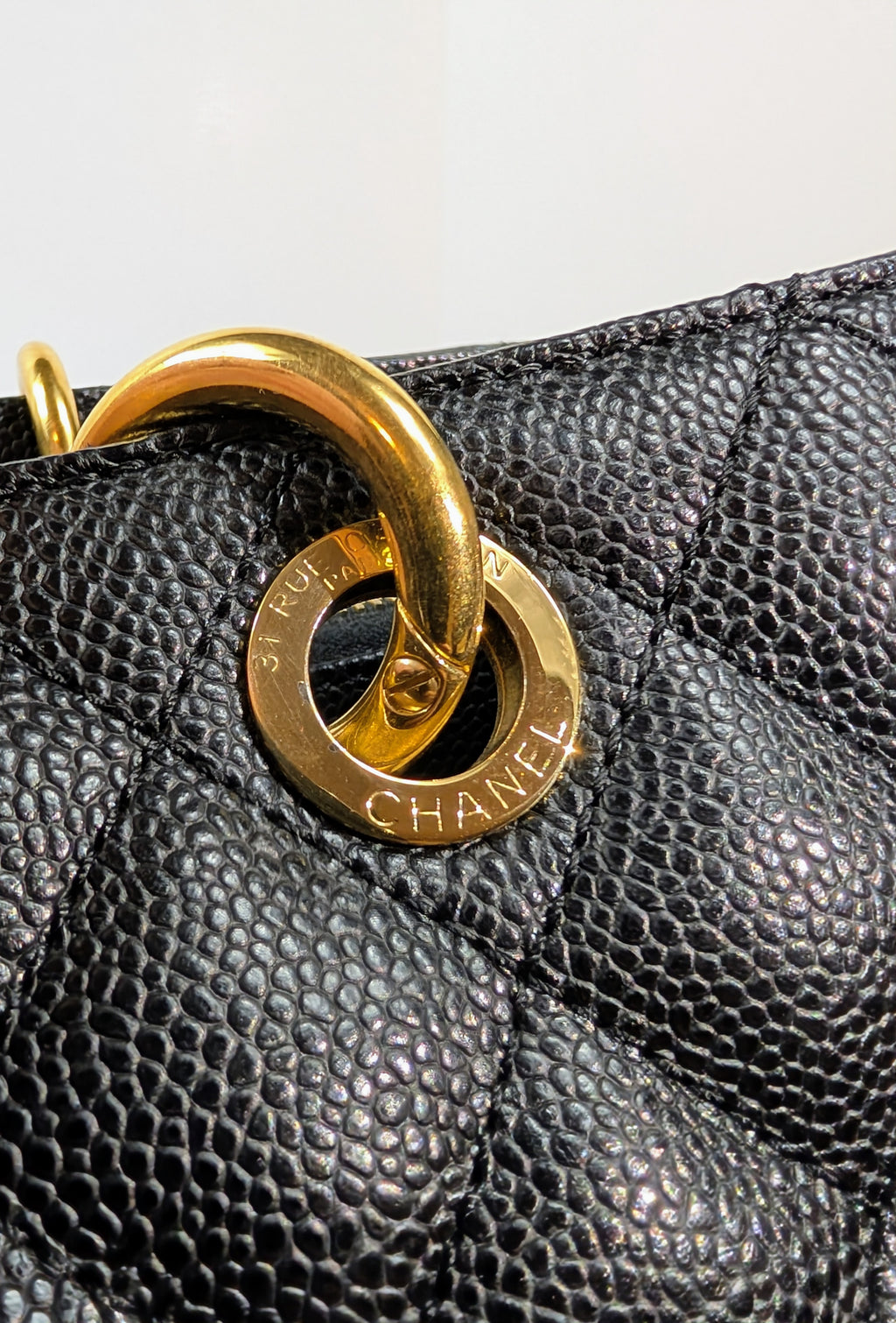 Chanel Black Caviar Leather Quilted Maxi Go Shopping Tote (GST XL)