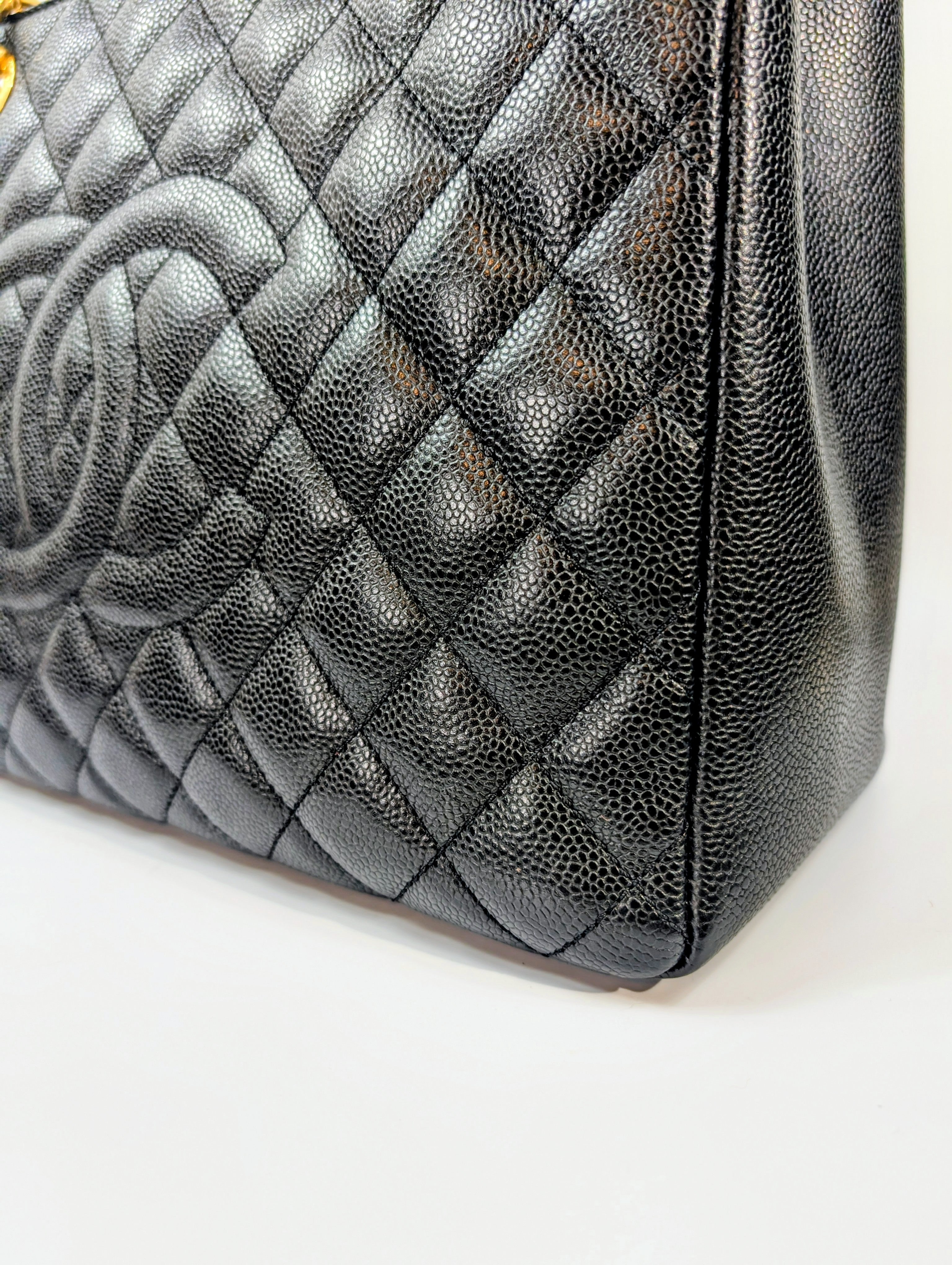 Chanel Black Caviar Leather Quilted Maxi Go Shopping Tote (GST XL)