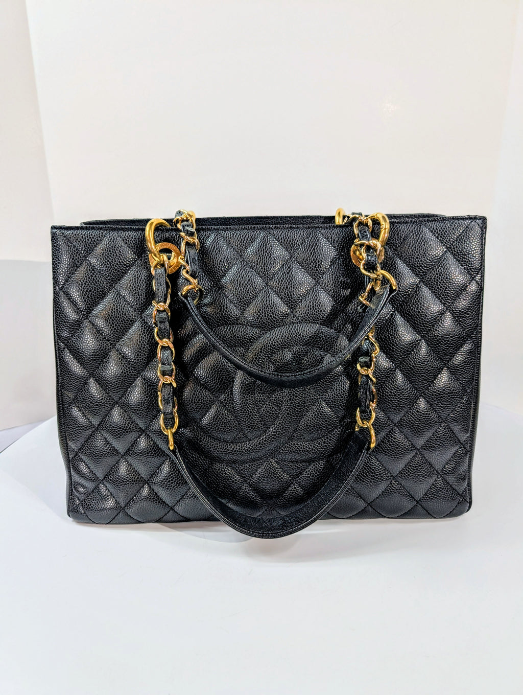 Chanel Black Caviar Leather Quilted Maxi Go Shopping Tote (GST XL)
