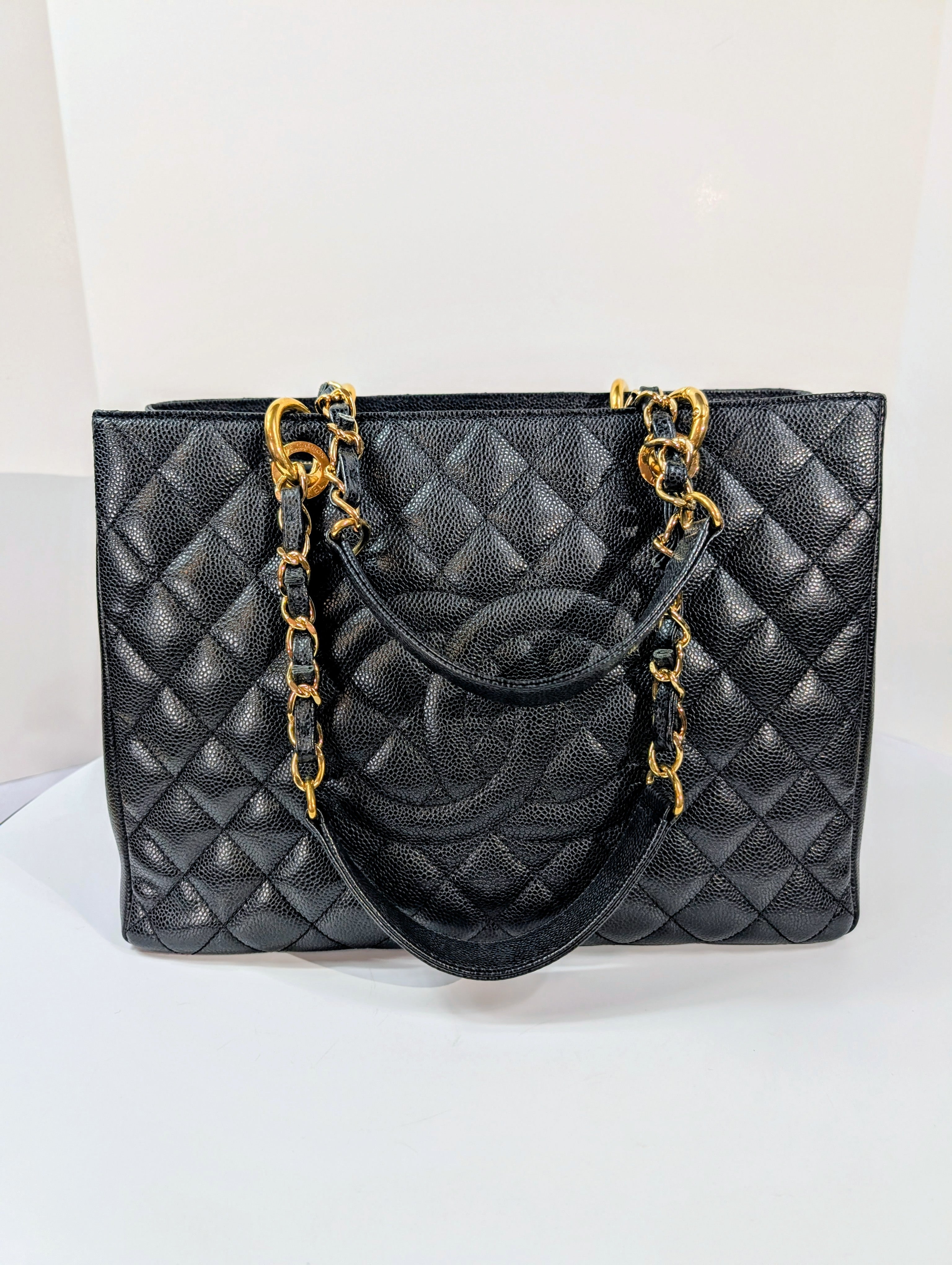 Chanel Black Caviar Leather Quilted Maxi Go Shopping Tote (GST XL)