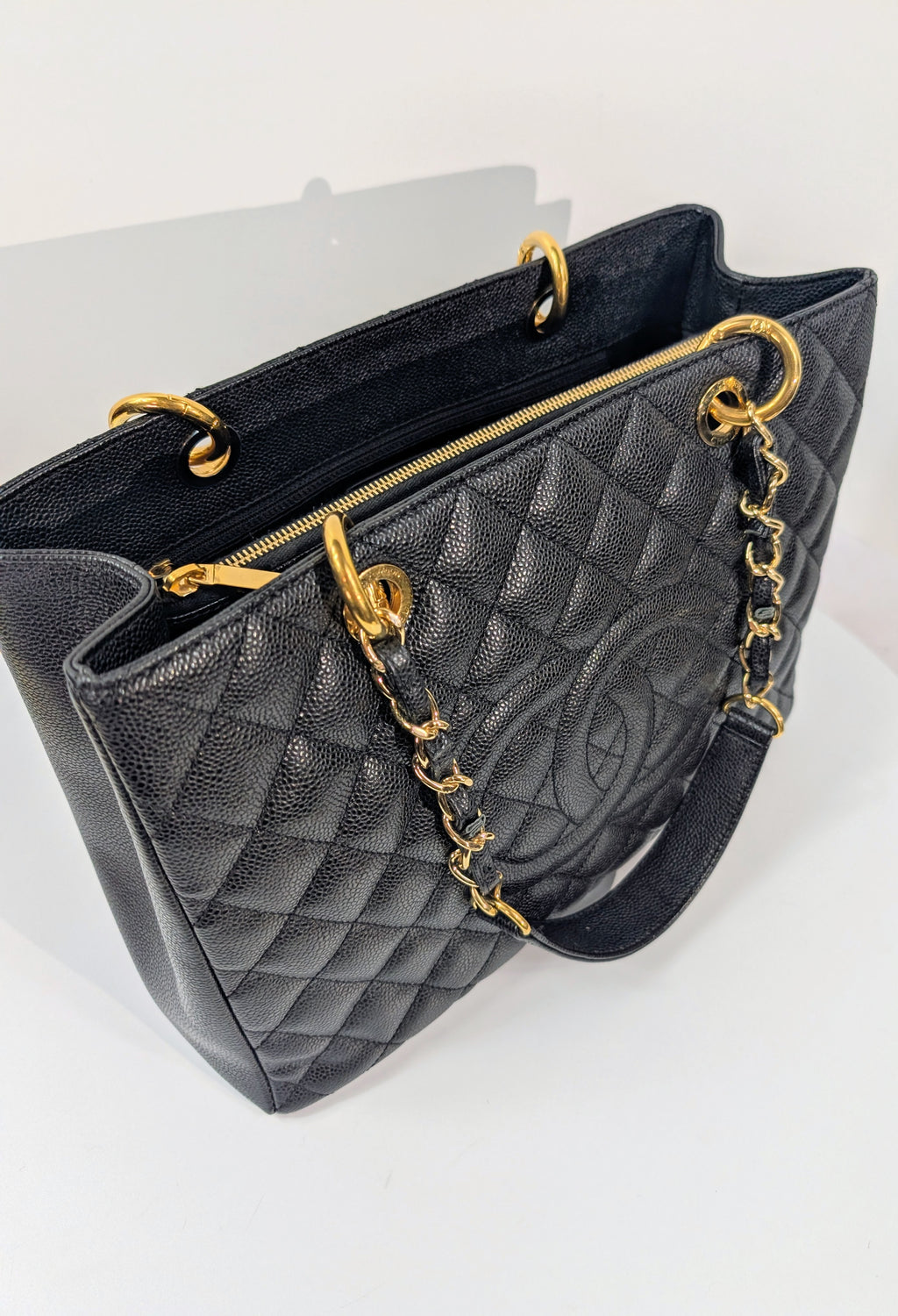 Chanel Black Caviar Leather Quilted Maxi Go Shopping Tote (GST XL)