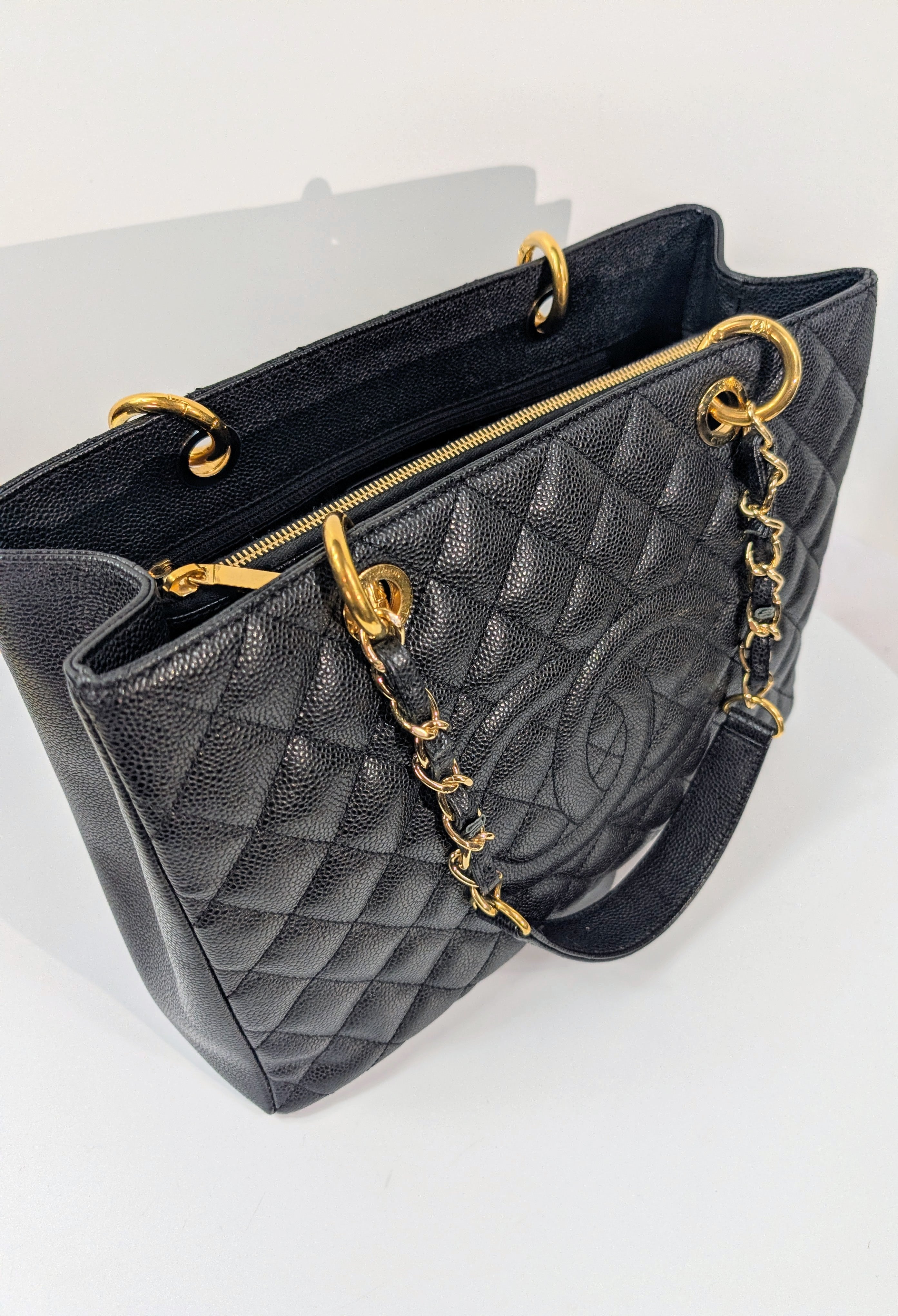 Chanel Black Caviar Leather Quilted Maxi Go Shopping Tote (GST XL)