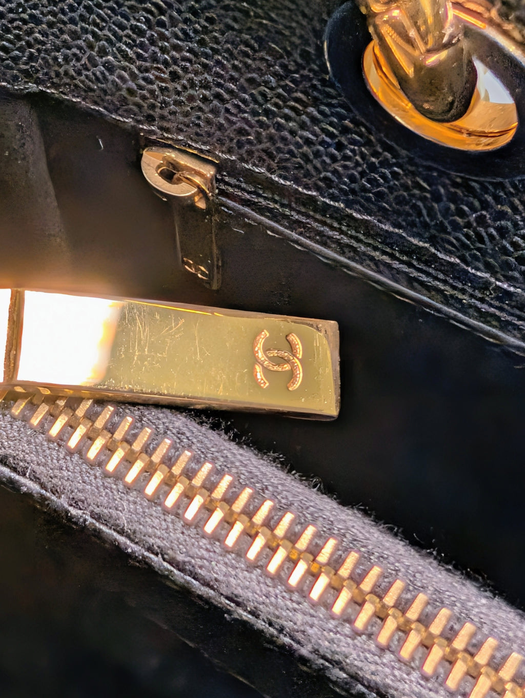 Chanel Black Caviar Leather Quilted Maxi Go Shopping Tote (GST XL)