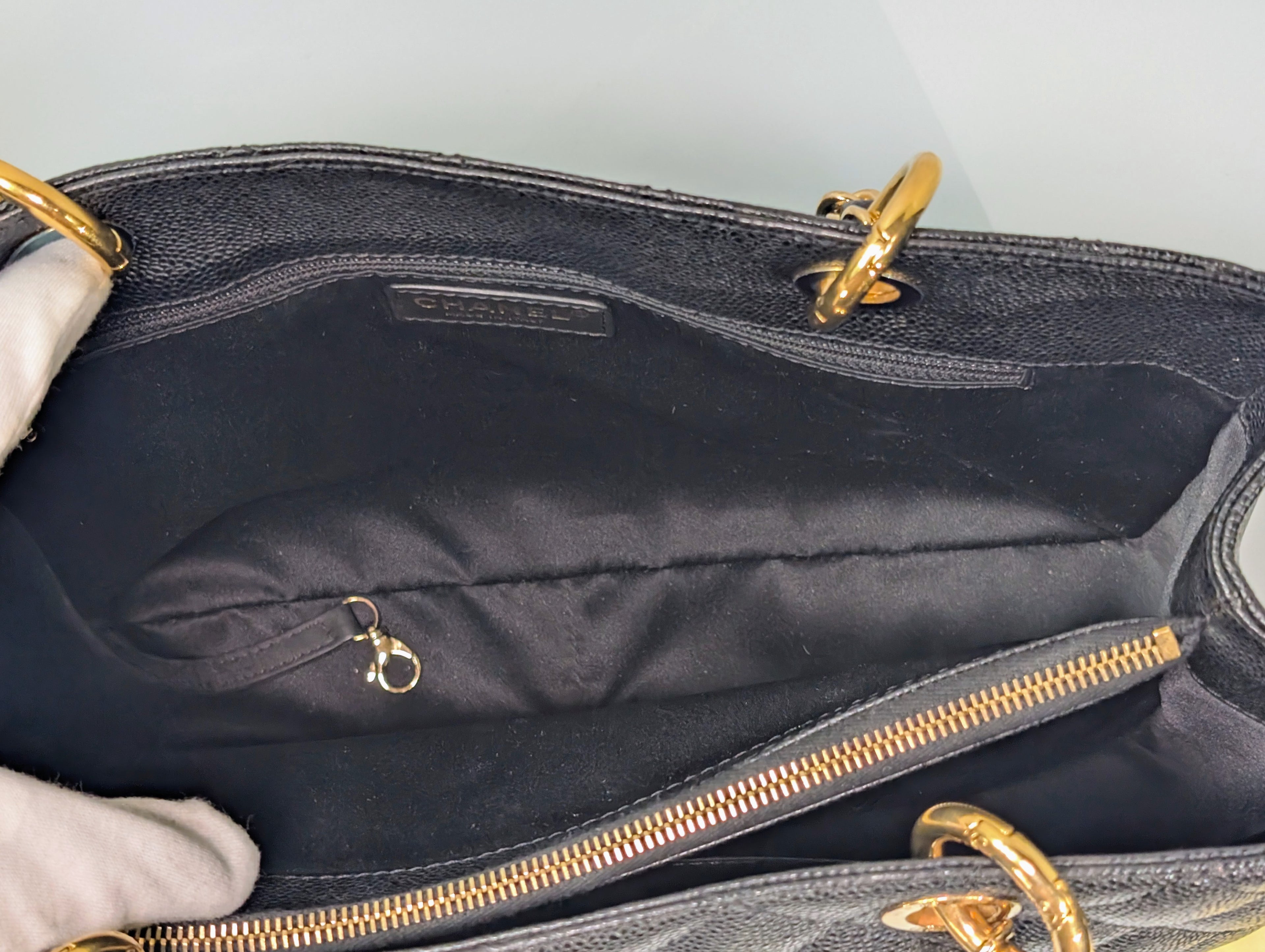 Chanel Black Caviar Leather Quilted Maxi Go Shopping Tote (GST XL)