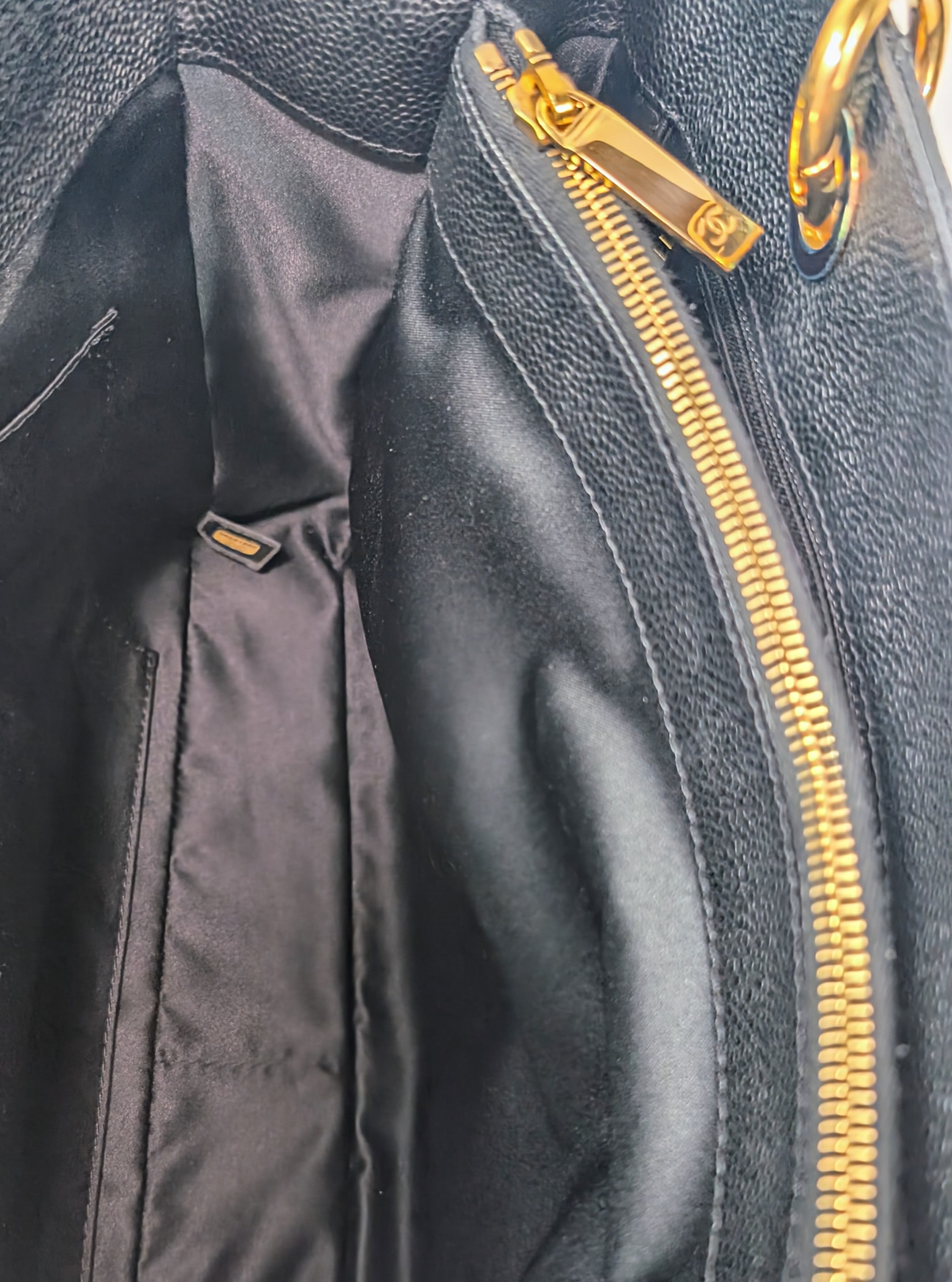 Chanel Black Caviar Leather Quilted Maxi Go Shopping Tote (GST XL)